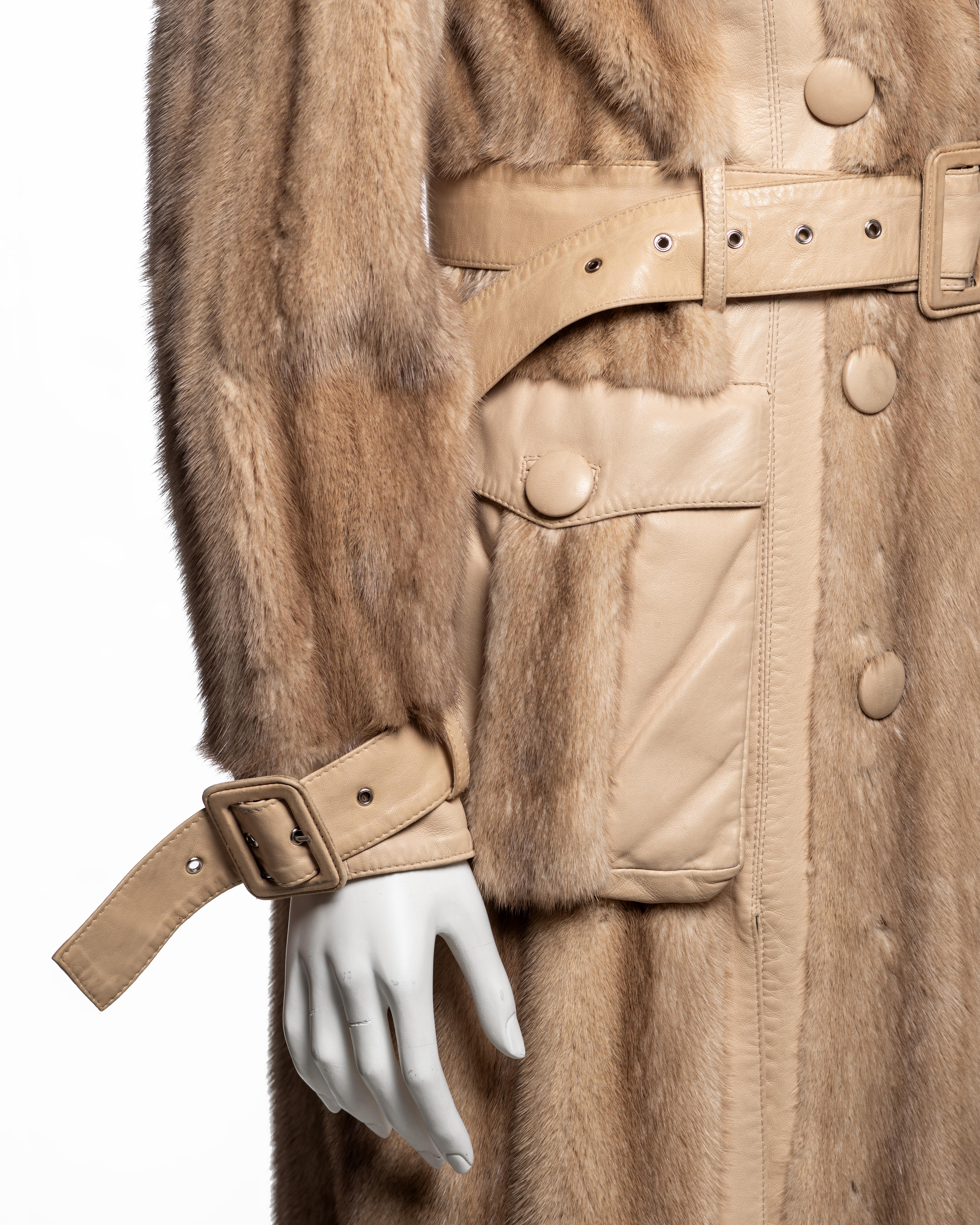 Christian Dior by John Galliano Mink & Lambskin Trench Coat, FW 2005 en vente 3