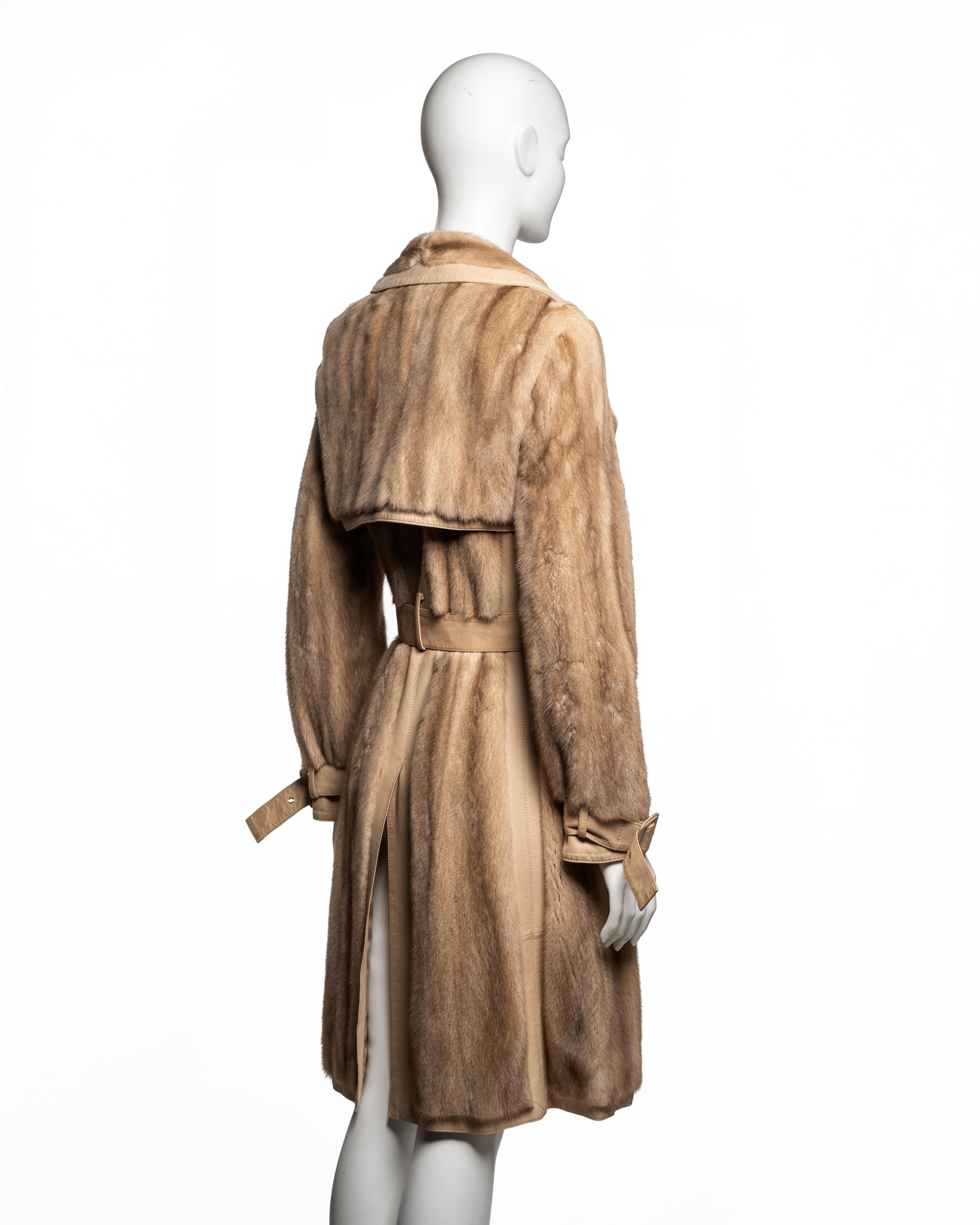 Christian Dior by John Galliano Mink & Lambskin Trench Coat, FW 2005 en vente 4