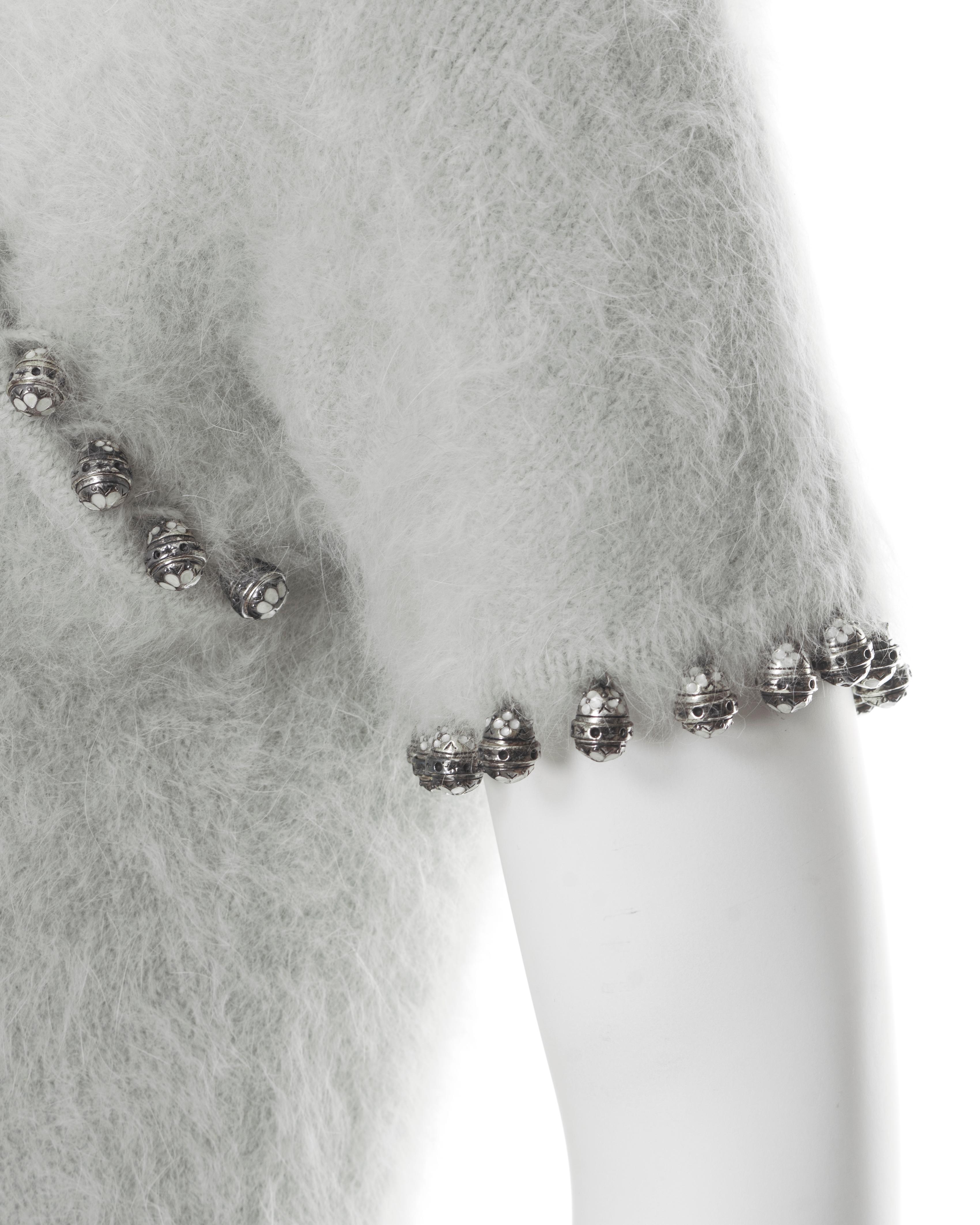 Christian Dior by John Galliano mint fuzzy angora cheongsam-style dress, fw 1997 9