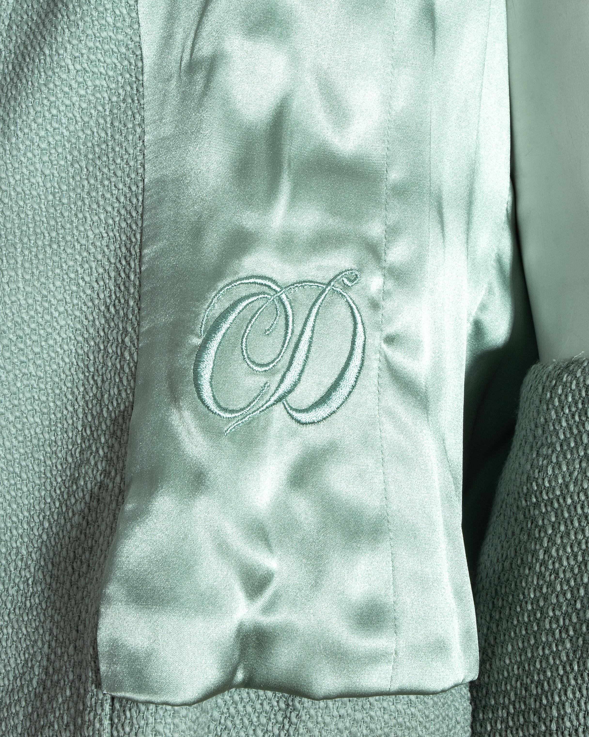 Christian Dior by John Galliano mint green wool skirt suit, ss 1998 In Excellent Condition In London, GB