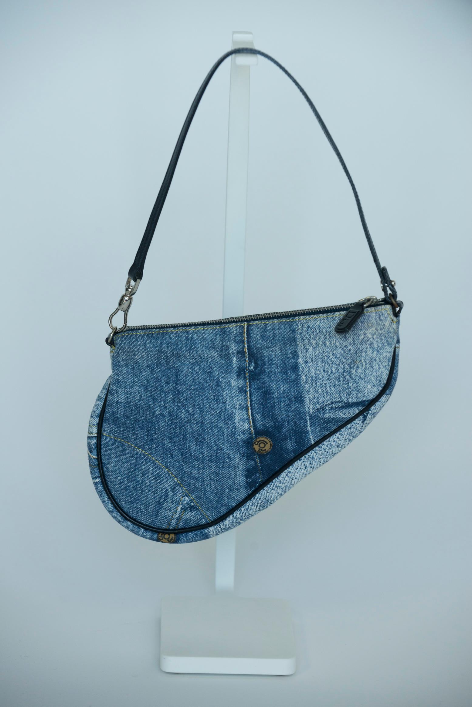 dior denim saddle bag