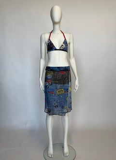 Christian Dior By John Galliano Miss Diorella Trompe L'Oeil Denim Pareo, FW 2001