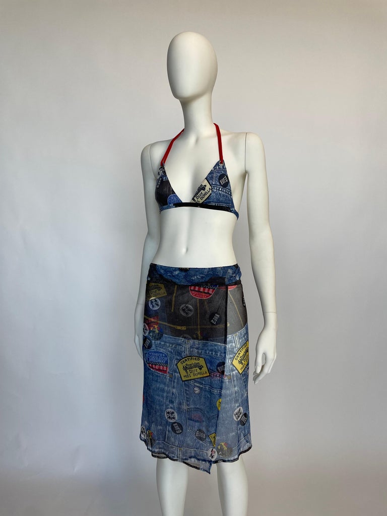 Christian Dior By John Galliano Miss Diorella Trompe L'Oeil Denim