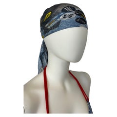 Christian Dior By John Galliano Miss Diorella Trompe L'Oeil Denim Scarf, FW2001
