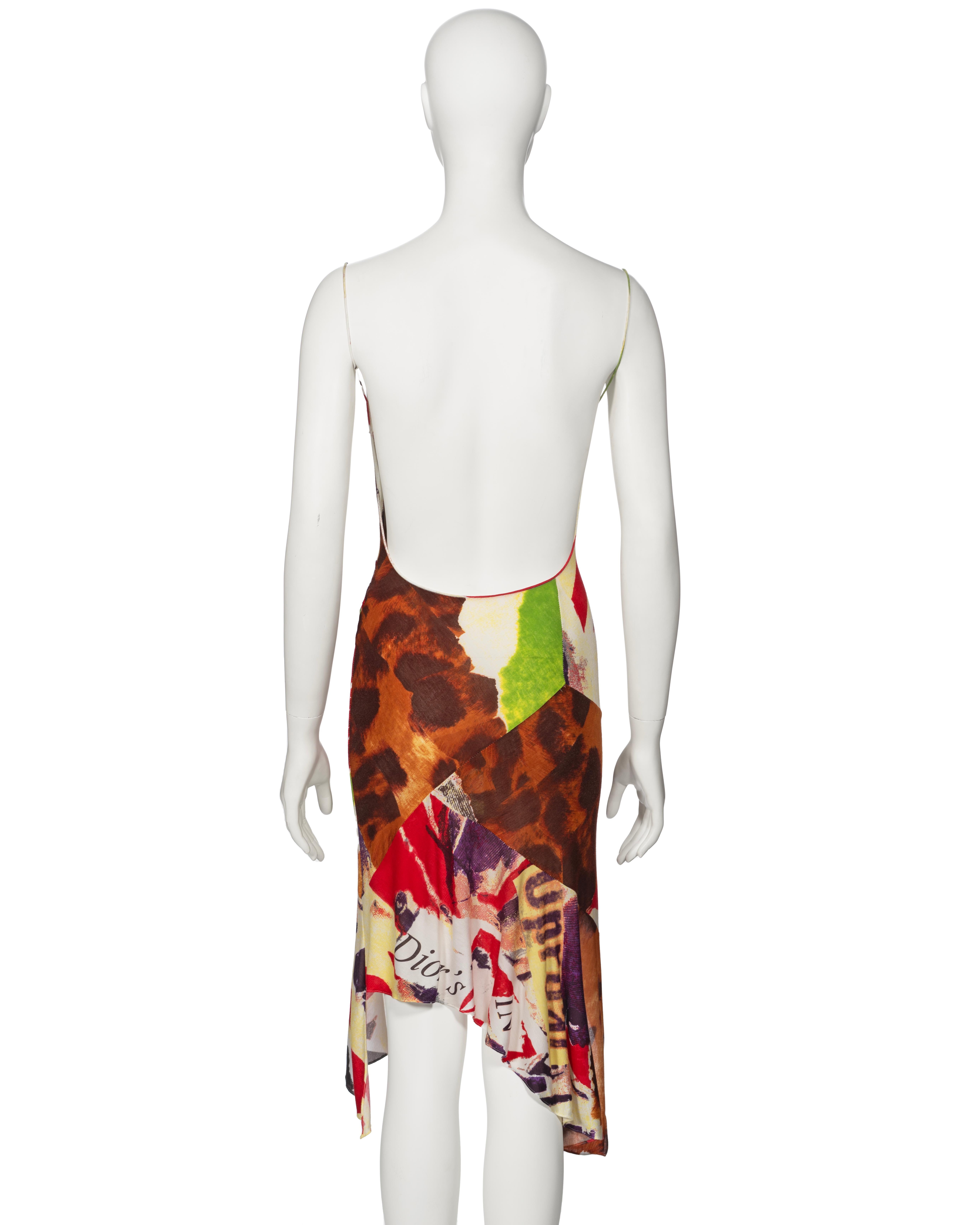 Christian Dior by John Galliano Montage Print Silk Jersey Dress, ss 2003 For Sale 3