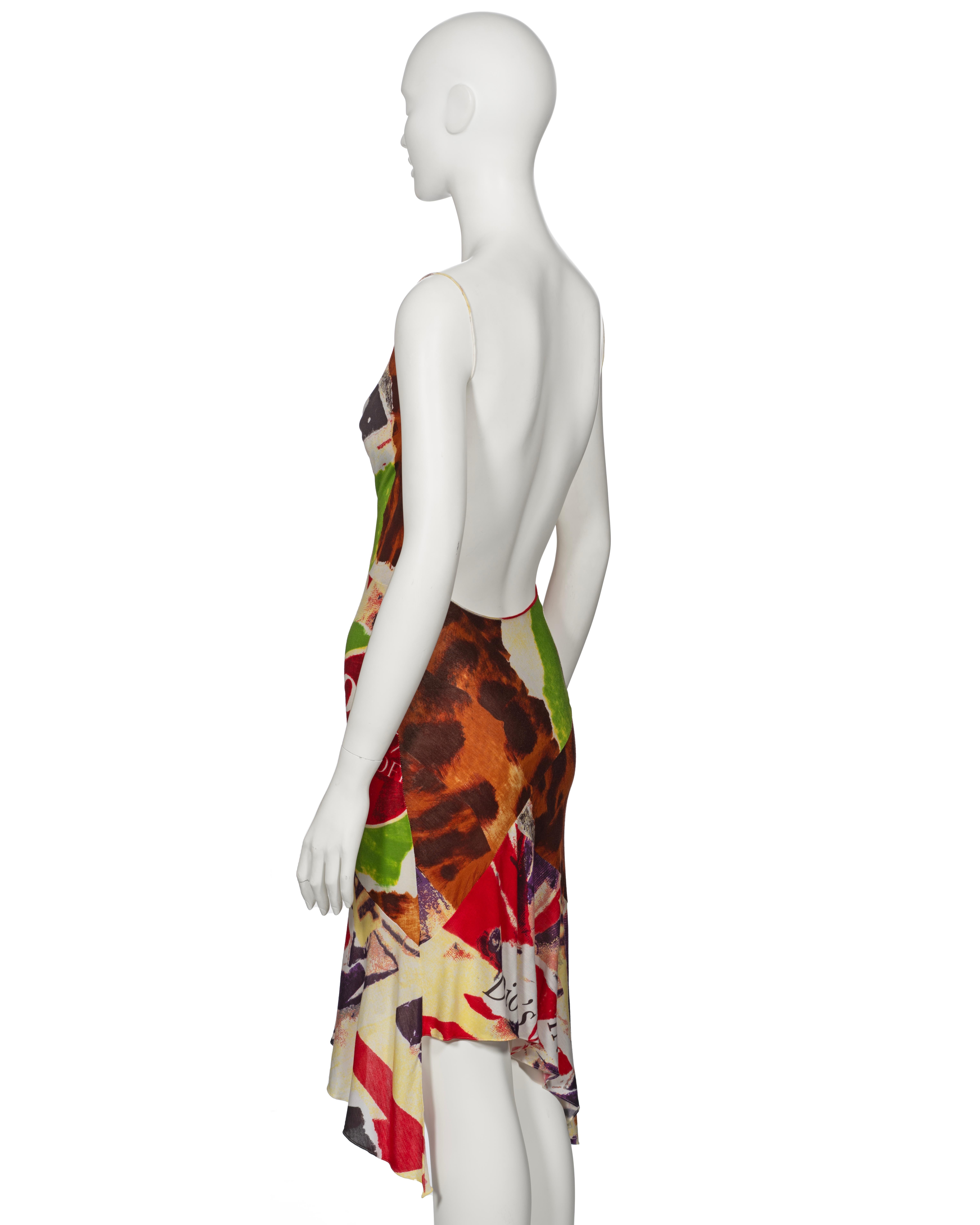 Christian Dior by John Galliano Montage Print Silk Jersey Dress, ss 2003 For Sale 4