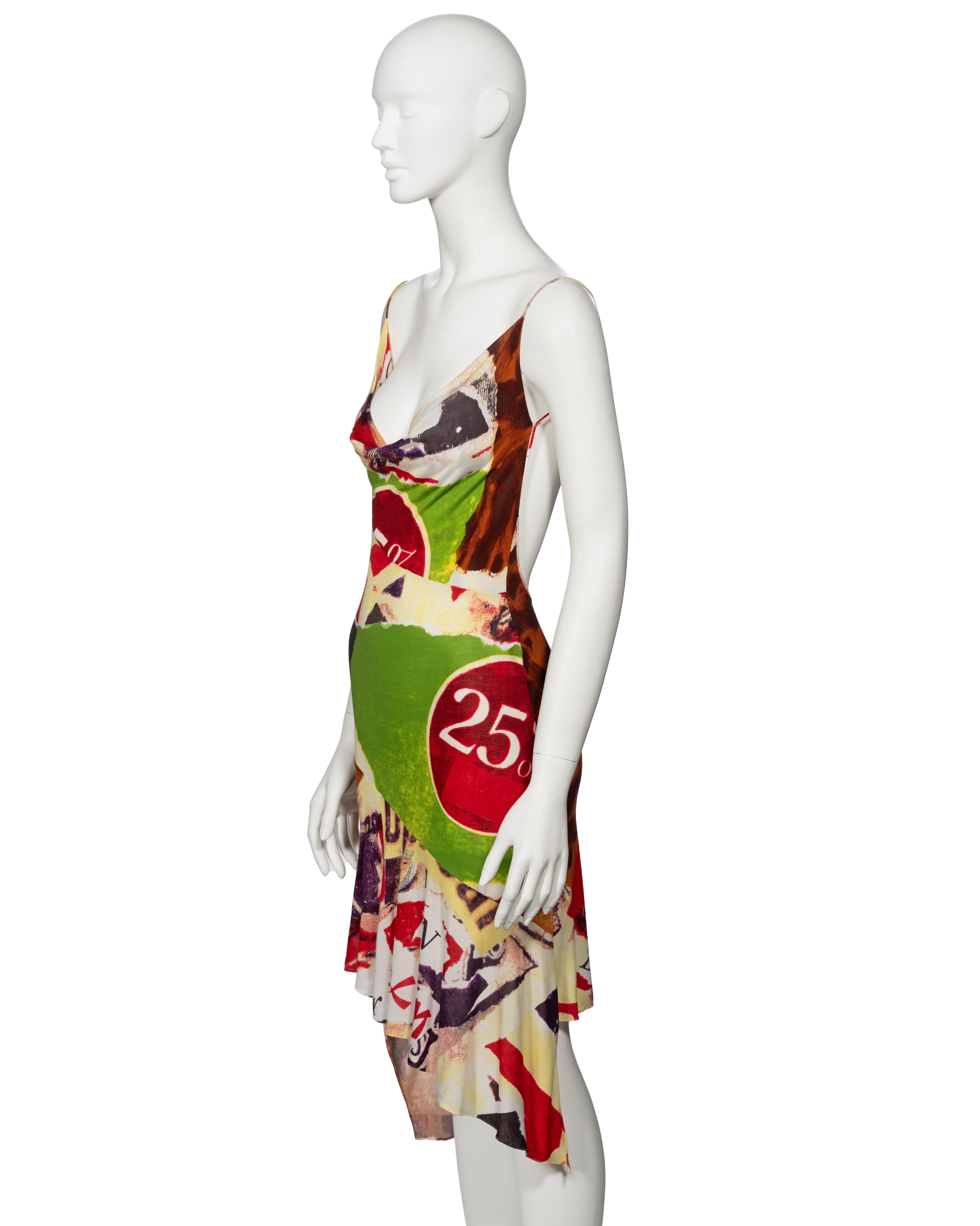 Christian Dior by John Galliano Montage Print Silk Jersey Dress, ss 2003 For Sale 5