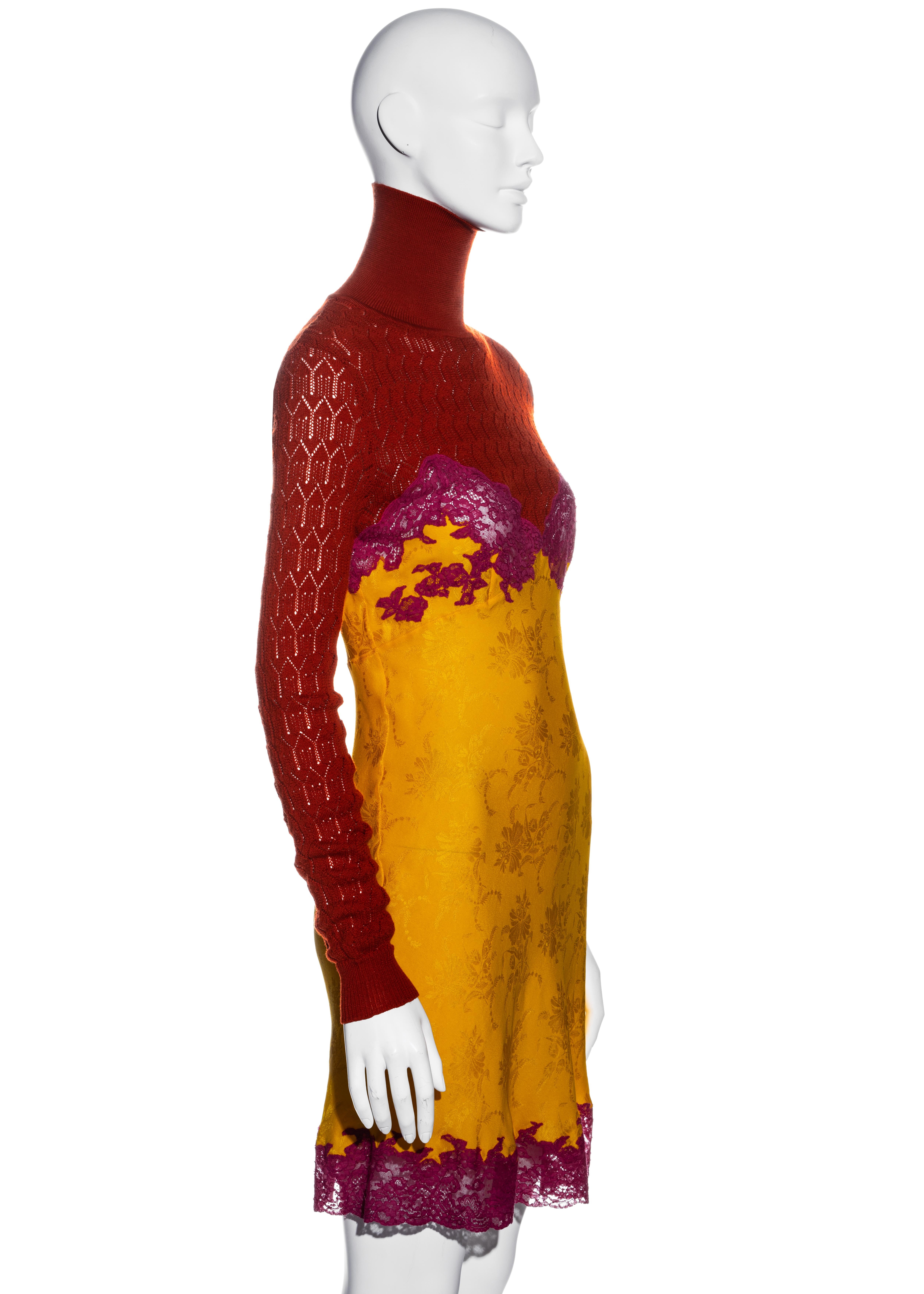 Christian Dior by John Galliano multicoloured silk and lace dress, fw 1998 In Excellent Condition In London, GB