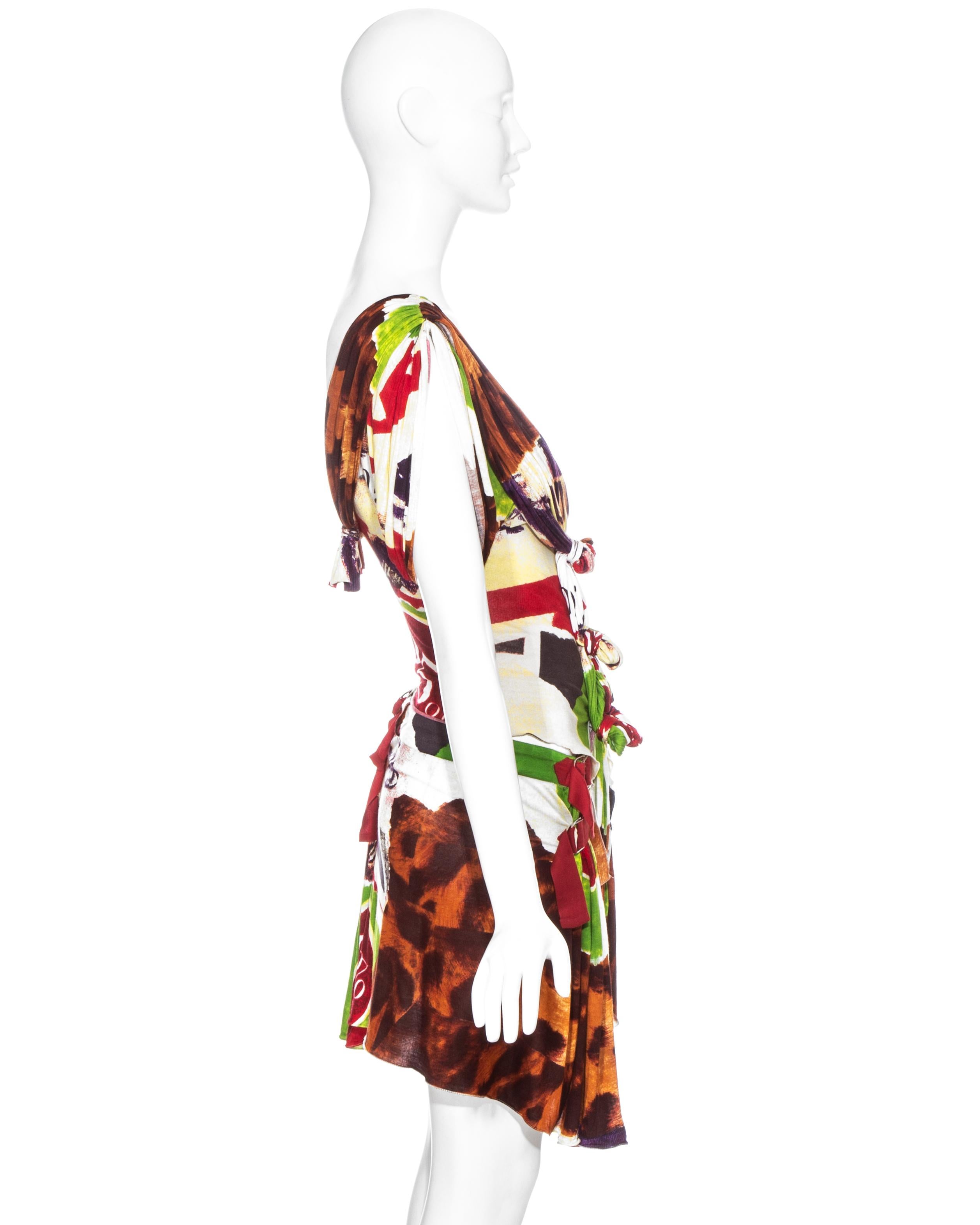 Christian Dior by John Galliano multicoloured silk jersey skirt and top, ss 2003 In Excellent Condition In London, GB
