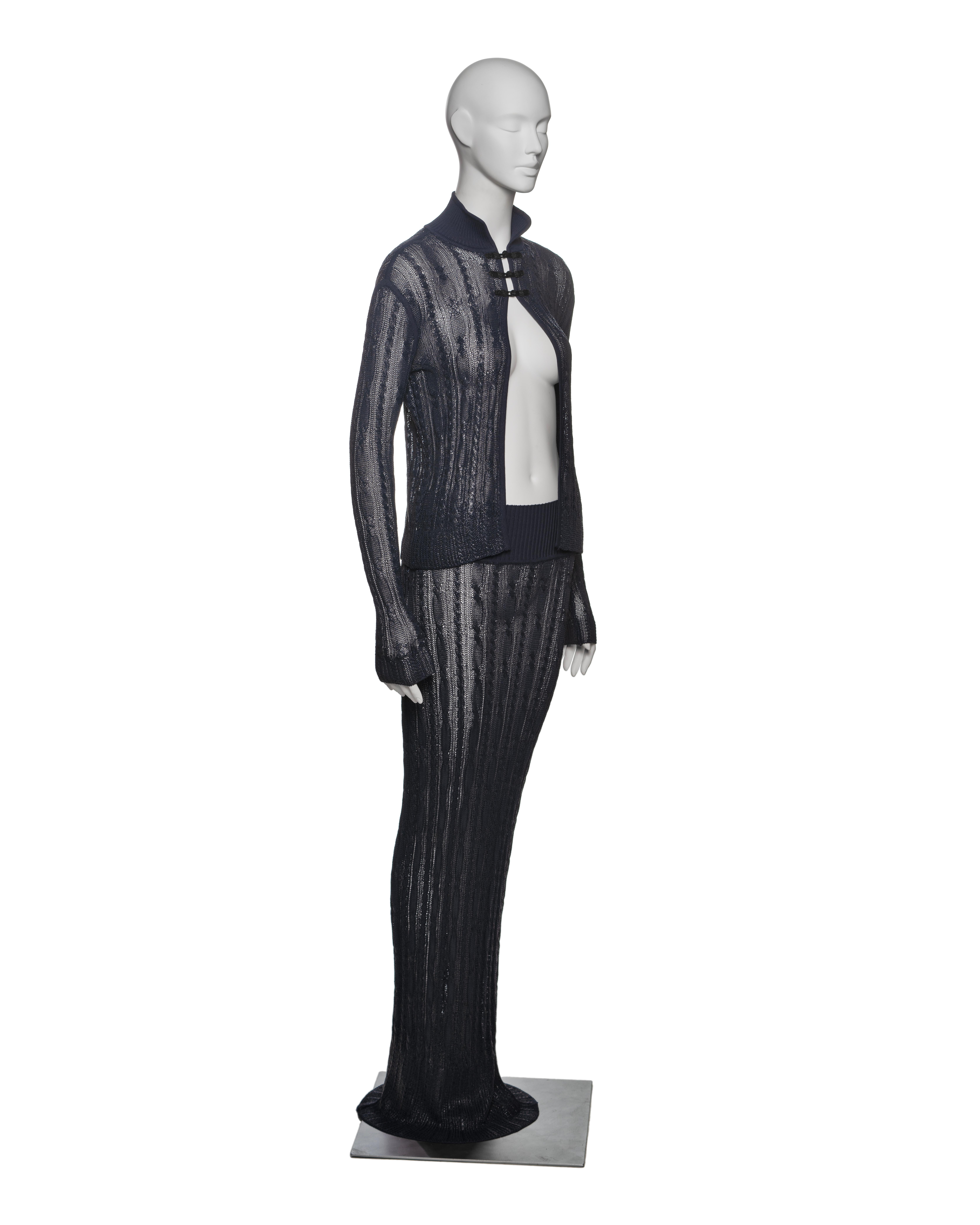 Christian Dior by John Galliano Navy Knit 3-Piece Evening Ensemble, SS 1999 For Sale 5