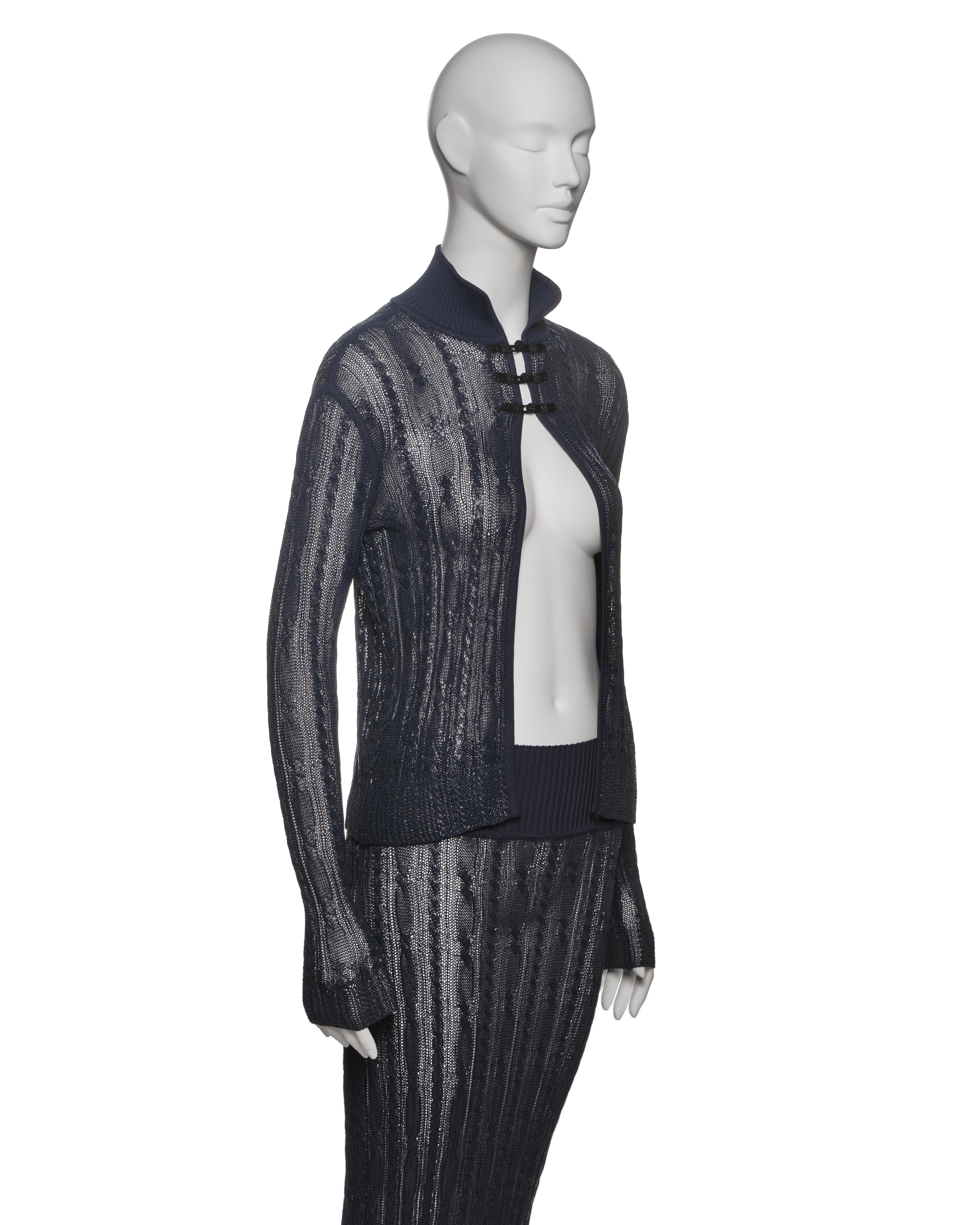 Christian Dior by John Galliano Navy Knit 3-Piece Evening Ensemble, SS 1999 For Sale 6