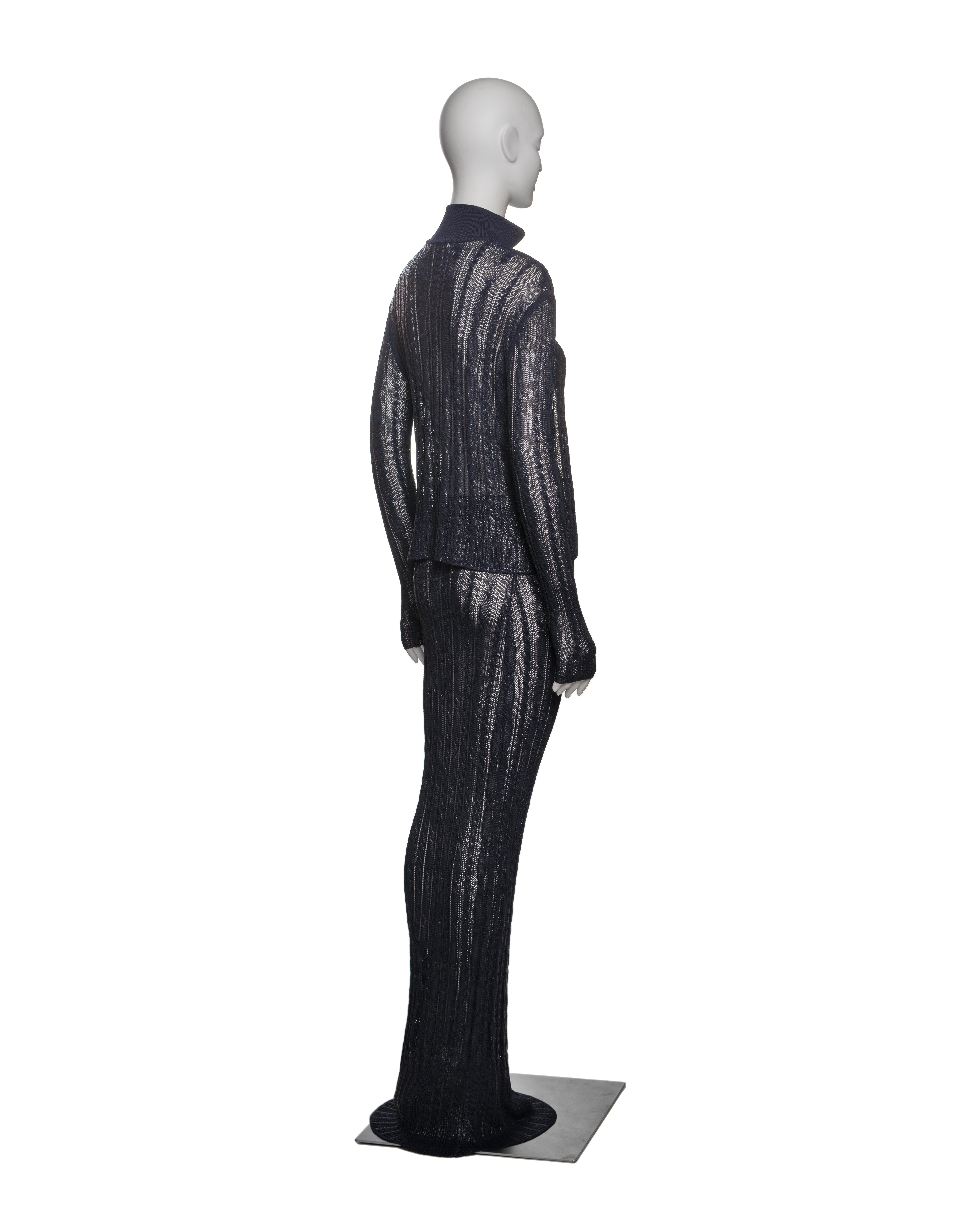 Christian Dior by John Galliano Navy Knit 3-Piece Evening Ensemble, SS 1999 For Sale 7