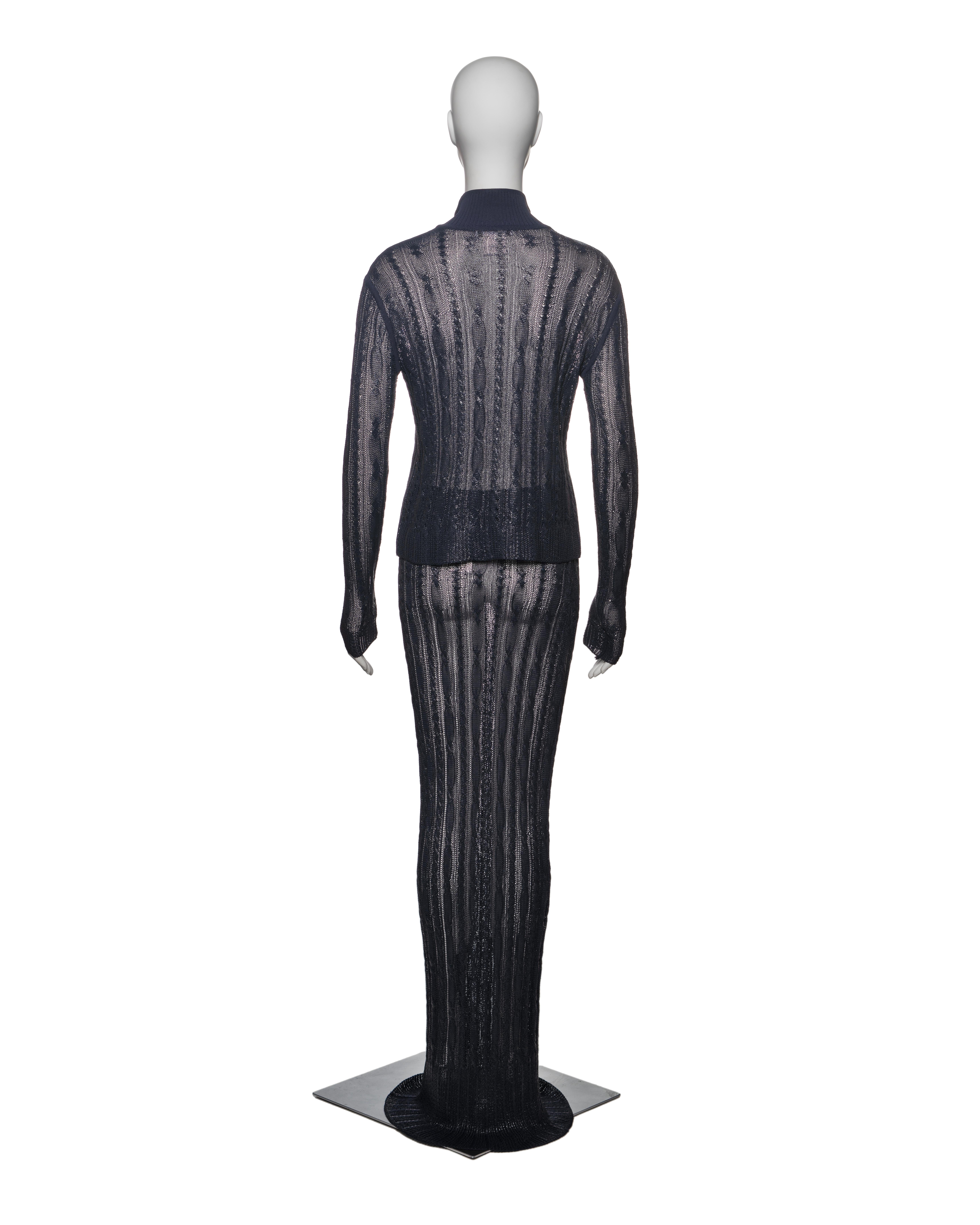 Christian Dior by John Galliano Navy Knit 3-Piece Evening Ensemble, SS 1999 For Sale 8