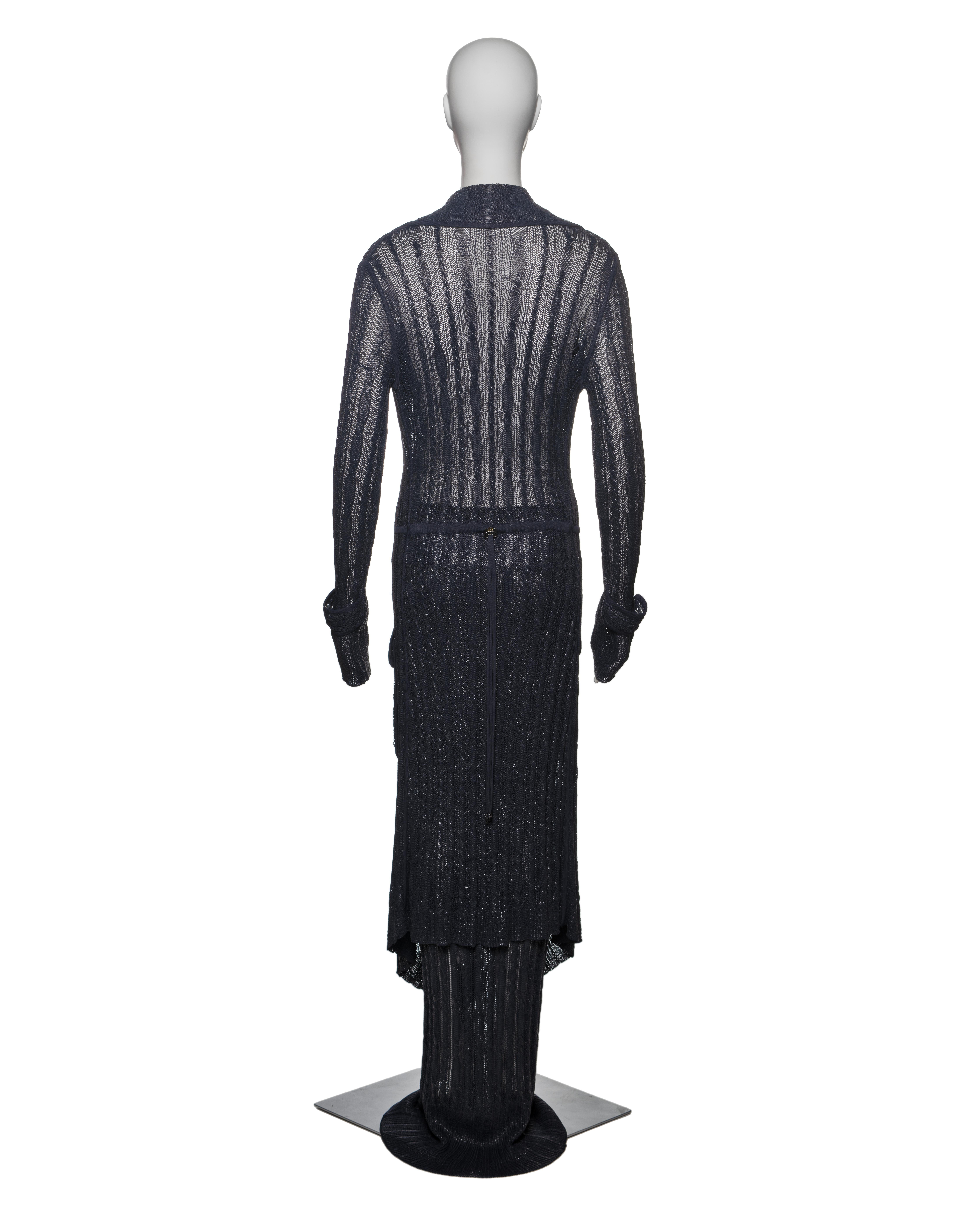 Christian Dior by John Galliano Navy Knit 3-Piece Evening Ensemble, SS 1999 For Sale 9