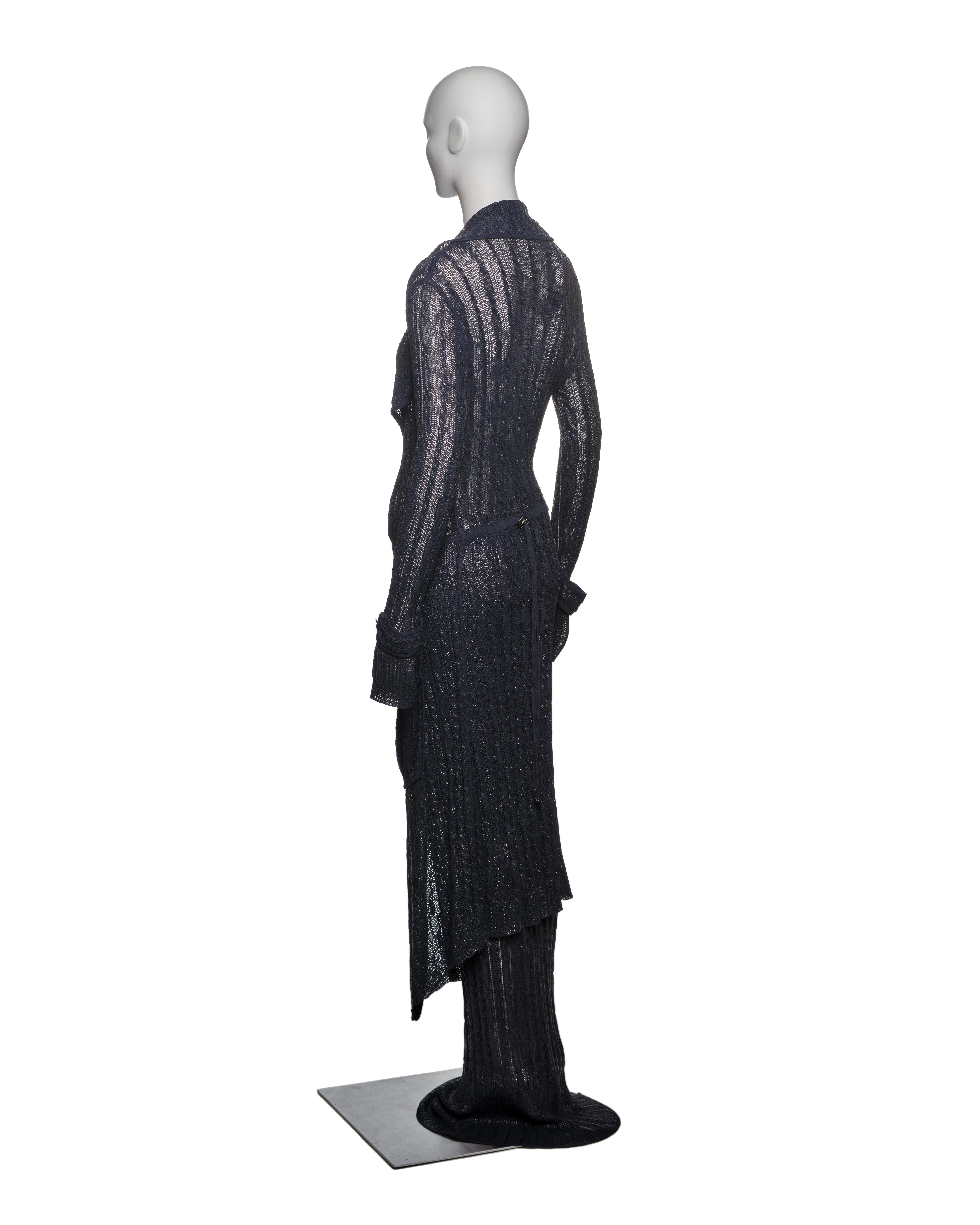Christian Dior by John Galliano Navy Knit 3-Piece Evening Ensemble, SS 1999 For Sale 10