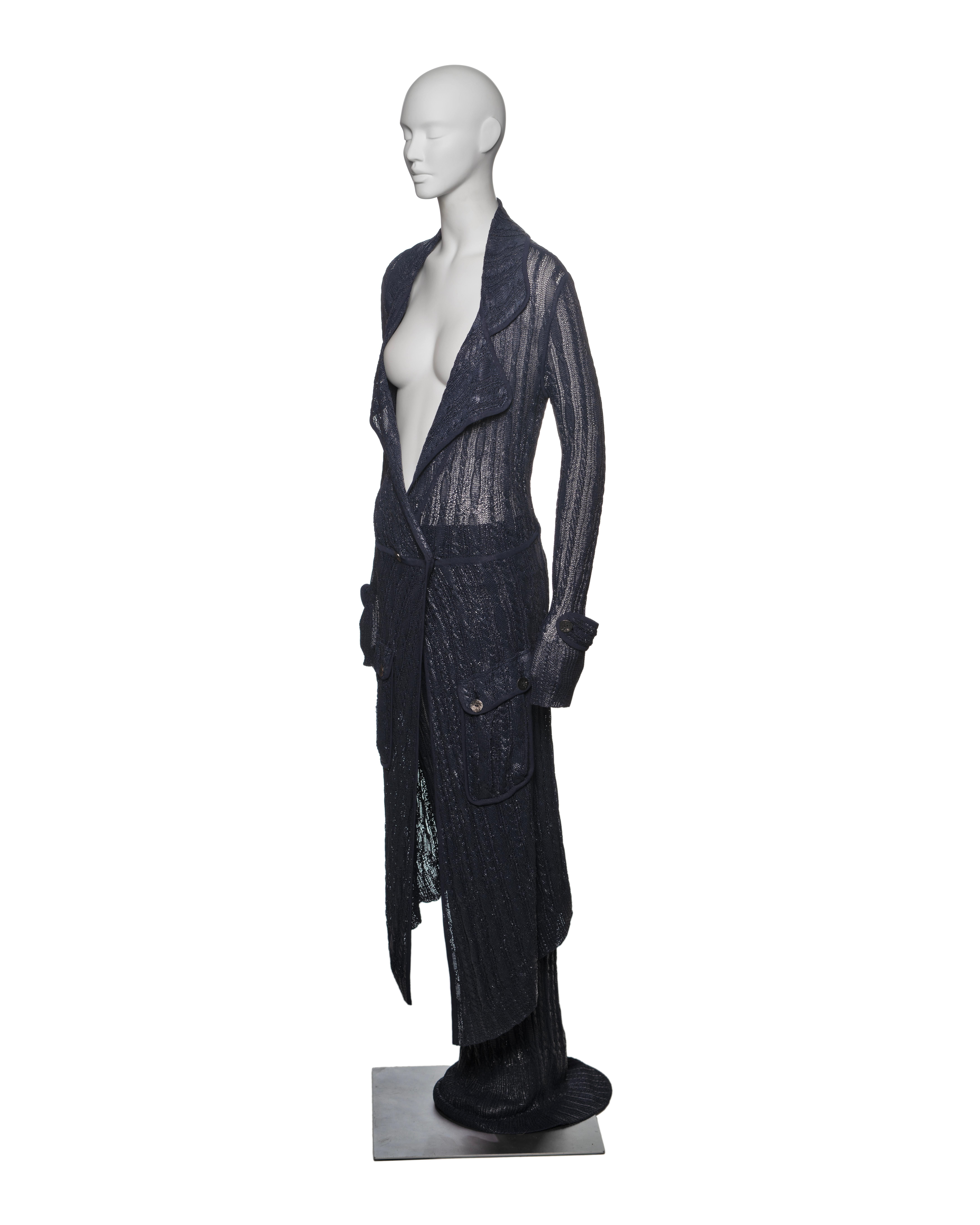Christian Dior by John Galliano Navy Knit 3-Piece Evening Ensemble, SS 1999 For Sale 11