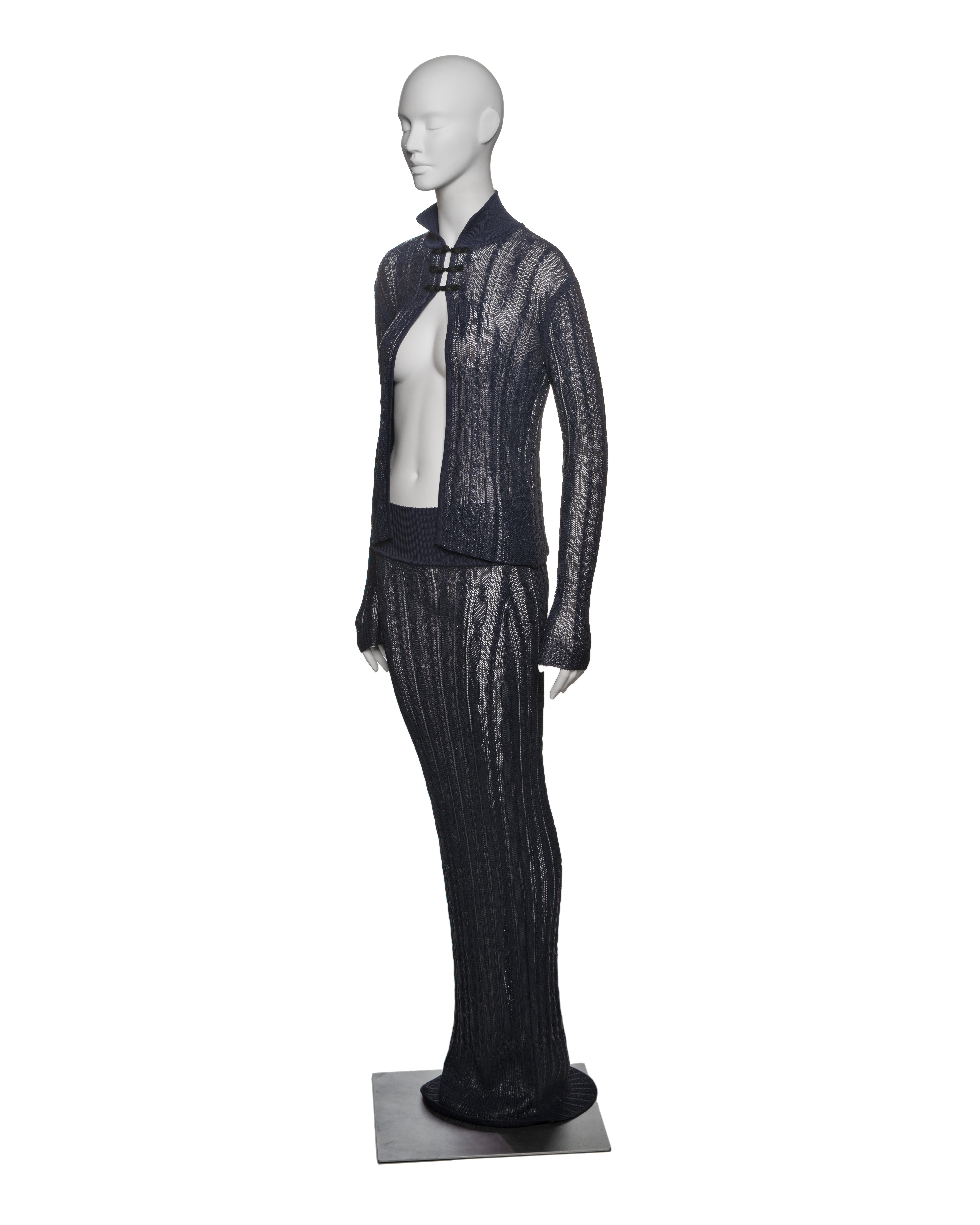 Christian Dior by John Galliano Navy Knit 3-Piece Evening Ensemble, SS 1999 For Sale 12