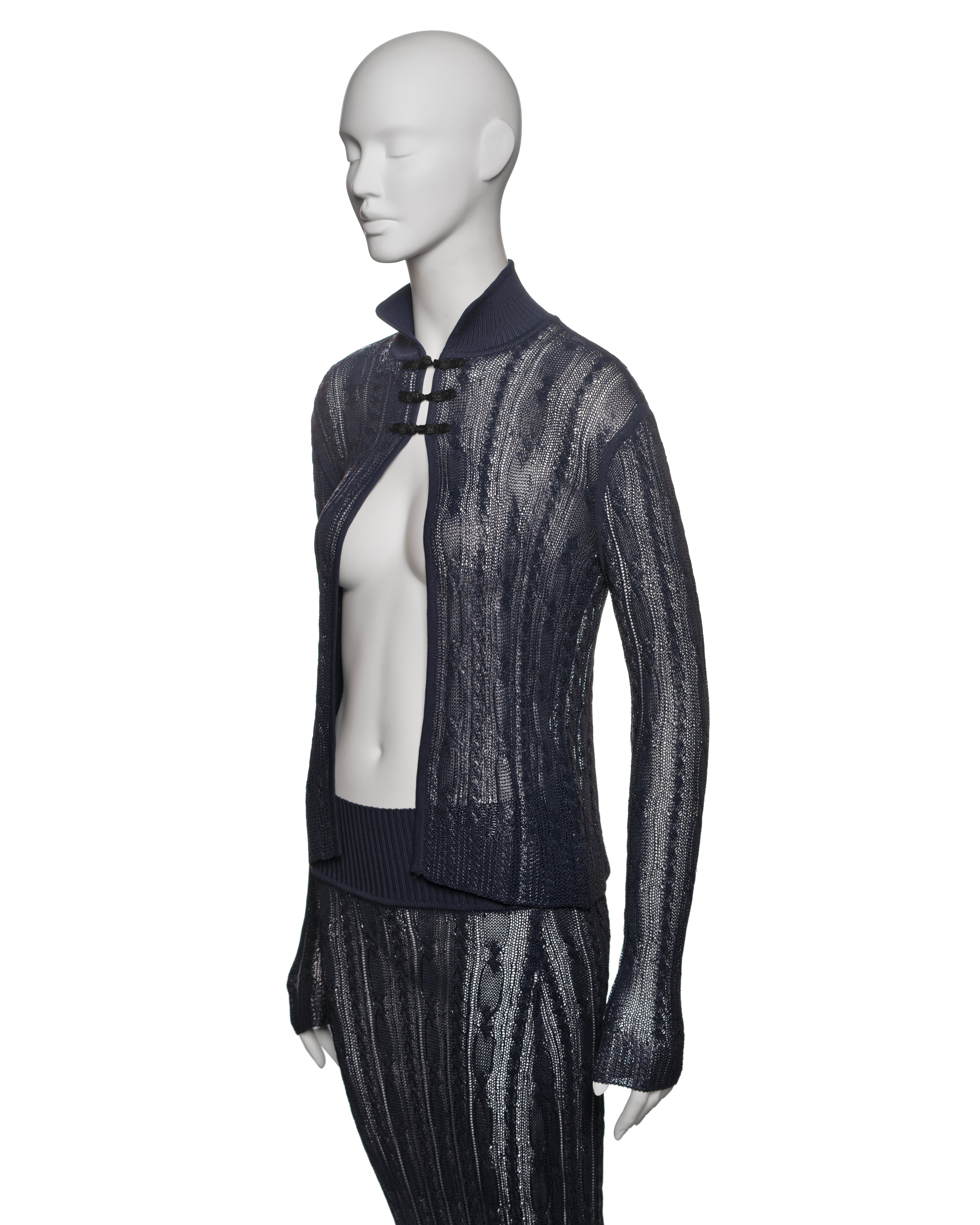 Christian Dior by John Galliano Navy Knit 3-Piece Evening Ensemble, SS 1999 For Sale 13