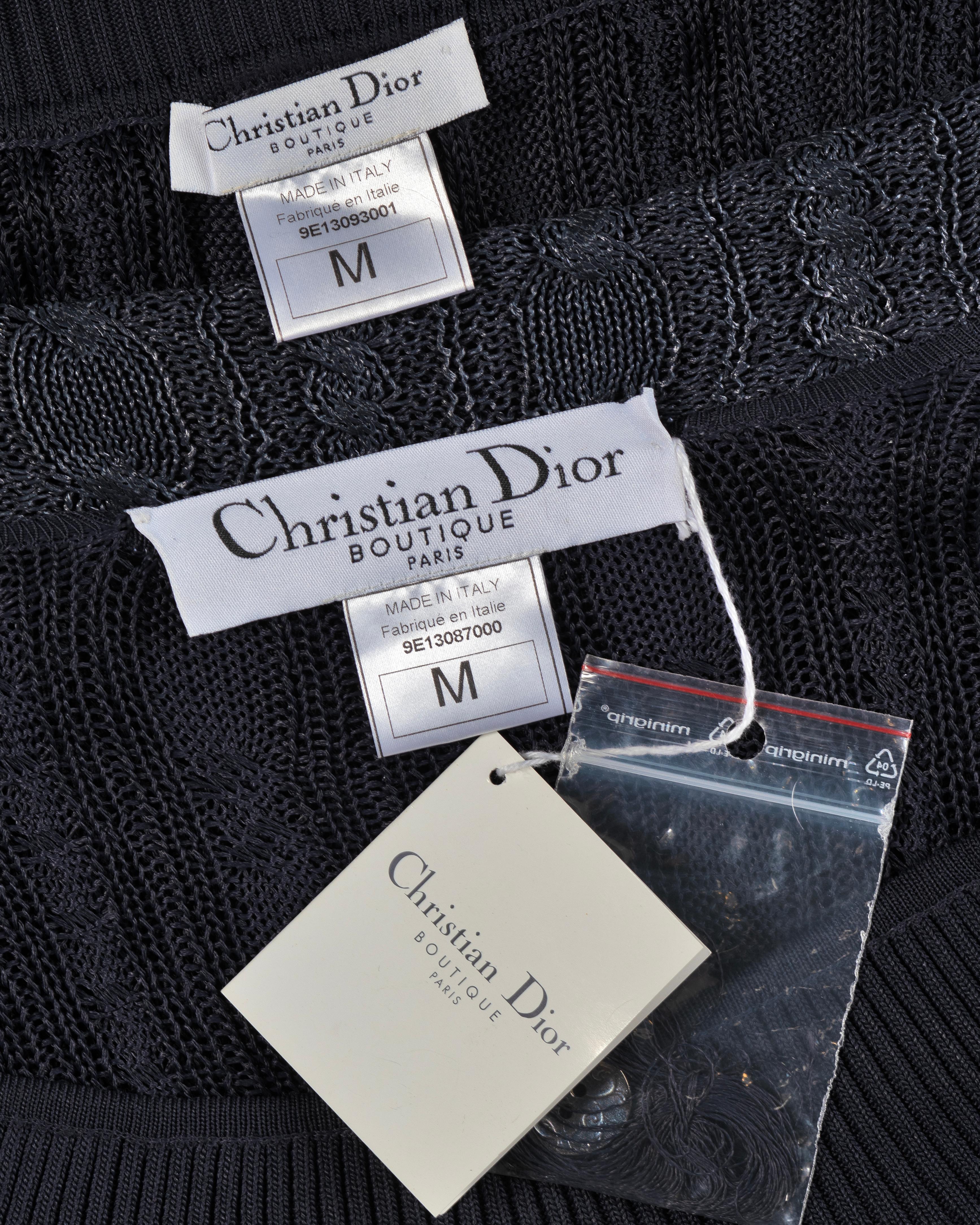 Christian Dior by John Galliano Navy Knit 3-Piece Evening Ensemble, SS 1999 For Sale 15