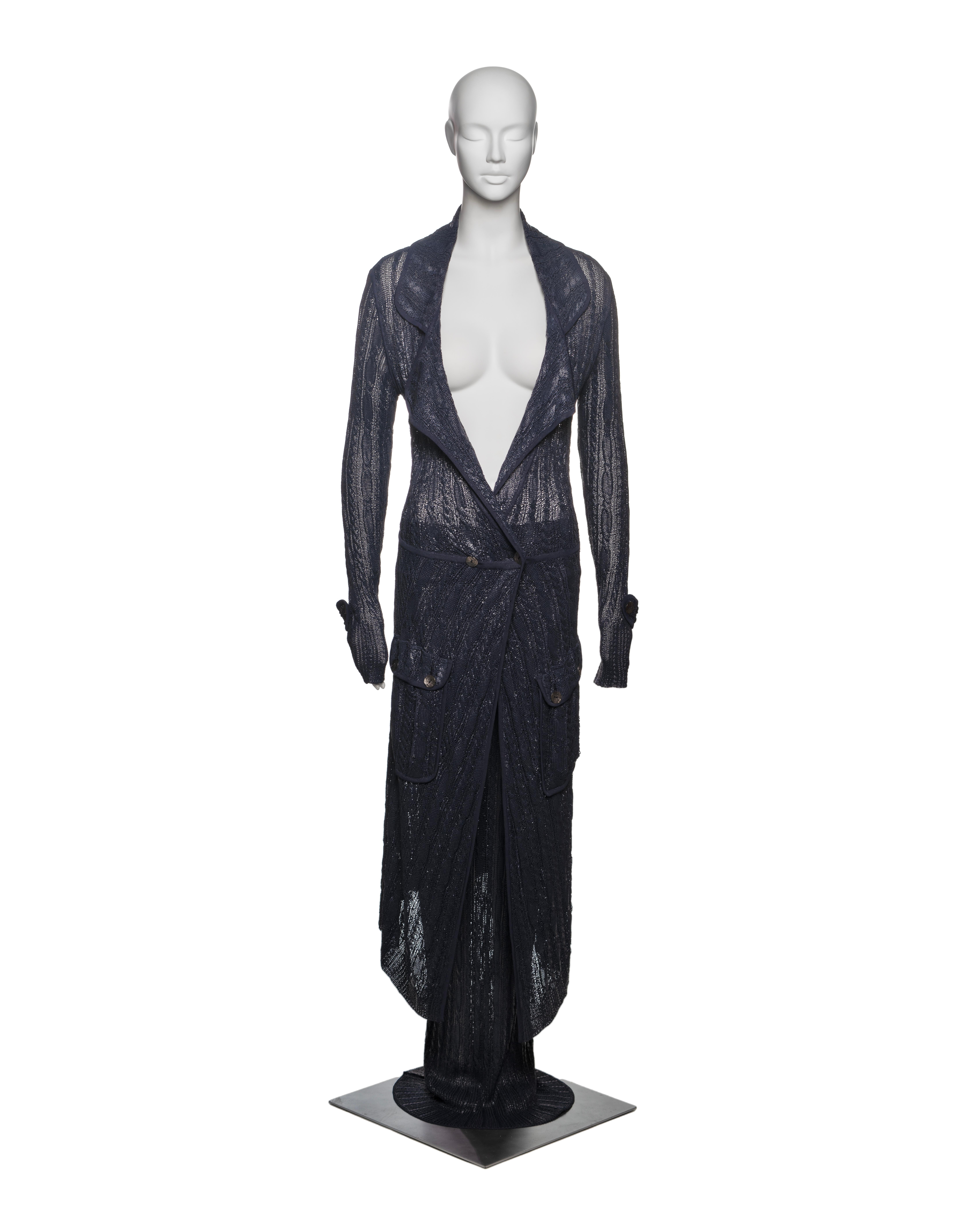 Women's Christian Dior by John Galliano Navy Knit 3-Piece Evening Ensemble, SS 1999 For Sale