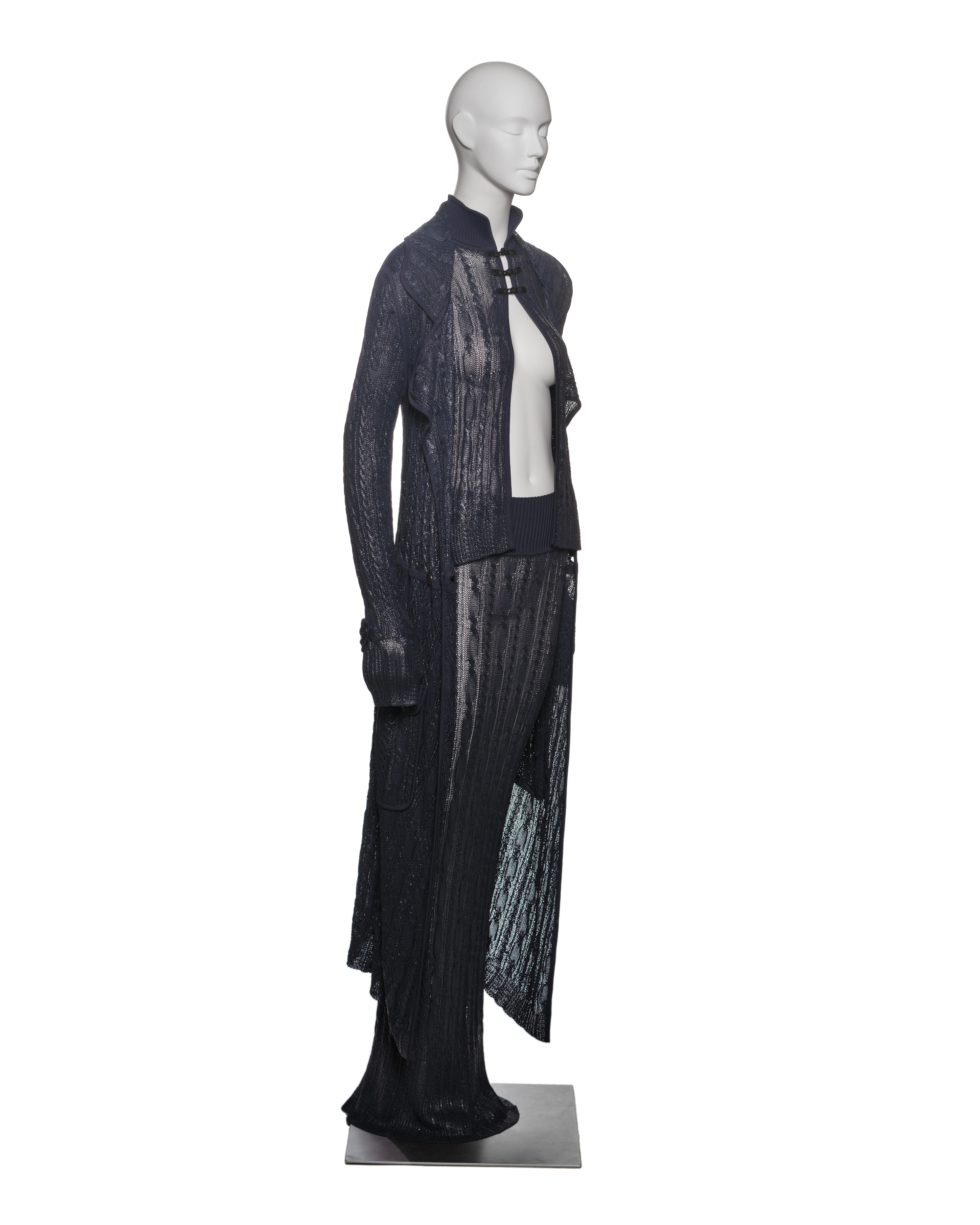 Christian Dior by John Galliano Navy Knit 3-Piece Evening Ensemble, SS 1999 For Sale 4