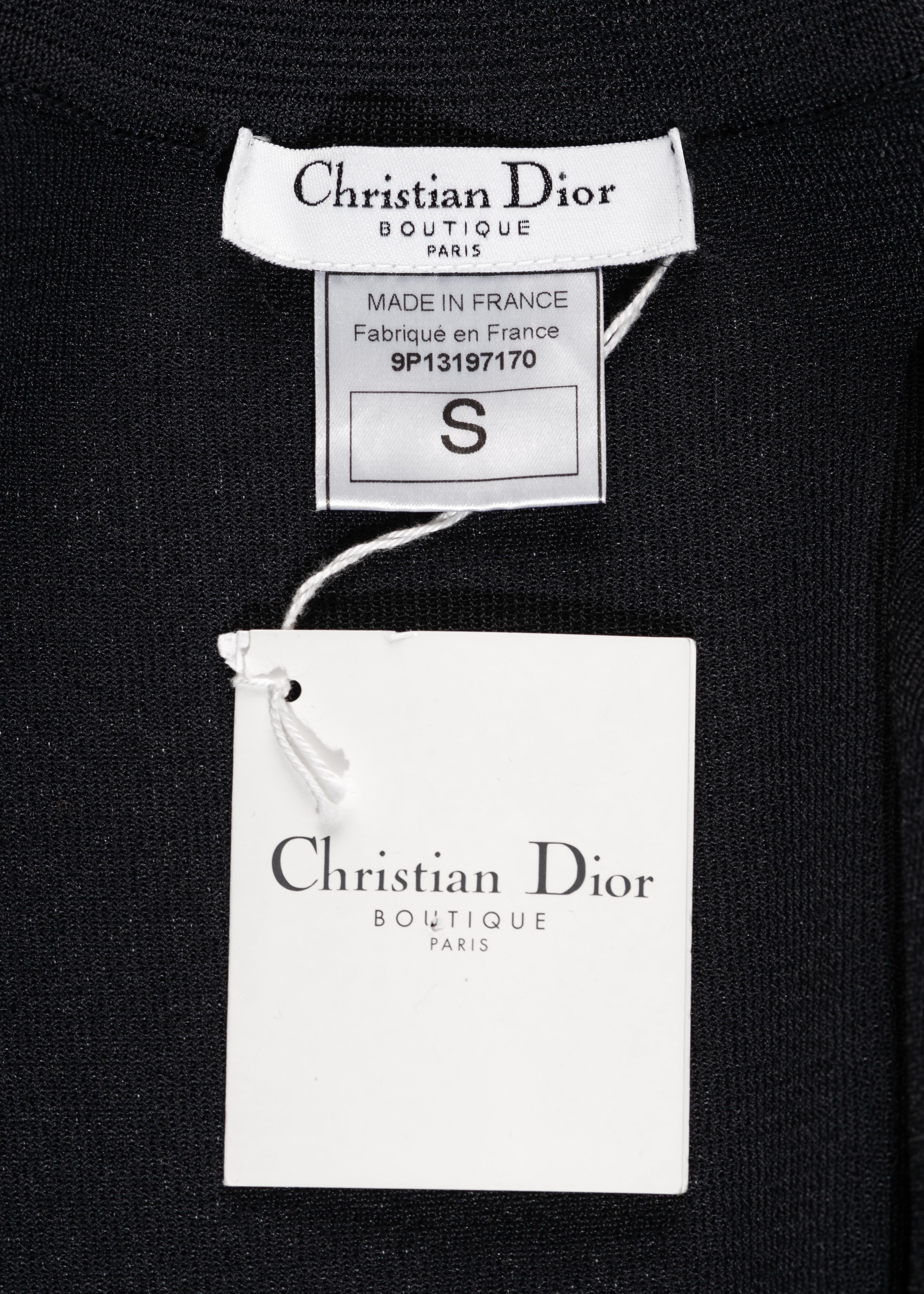 Women's Christian Dior by John Galliano navy rayon knit cardigan, ss 1999