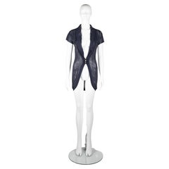 Christian Dior by John Galliano Navy Rubberised Knit Cardigan Spring/Summer 1999