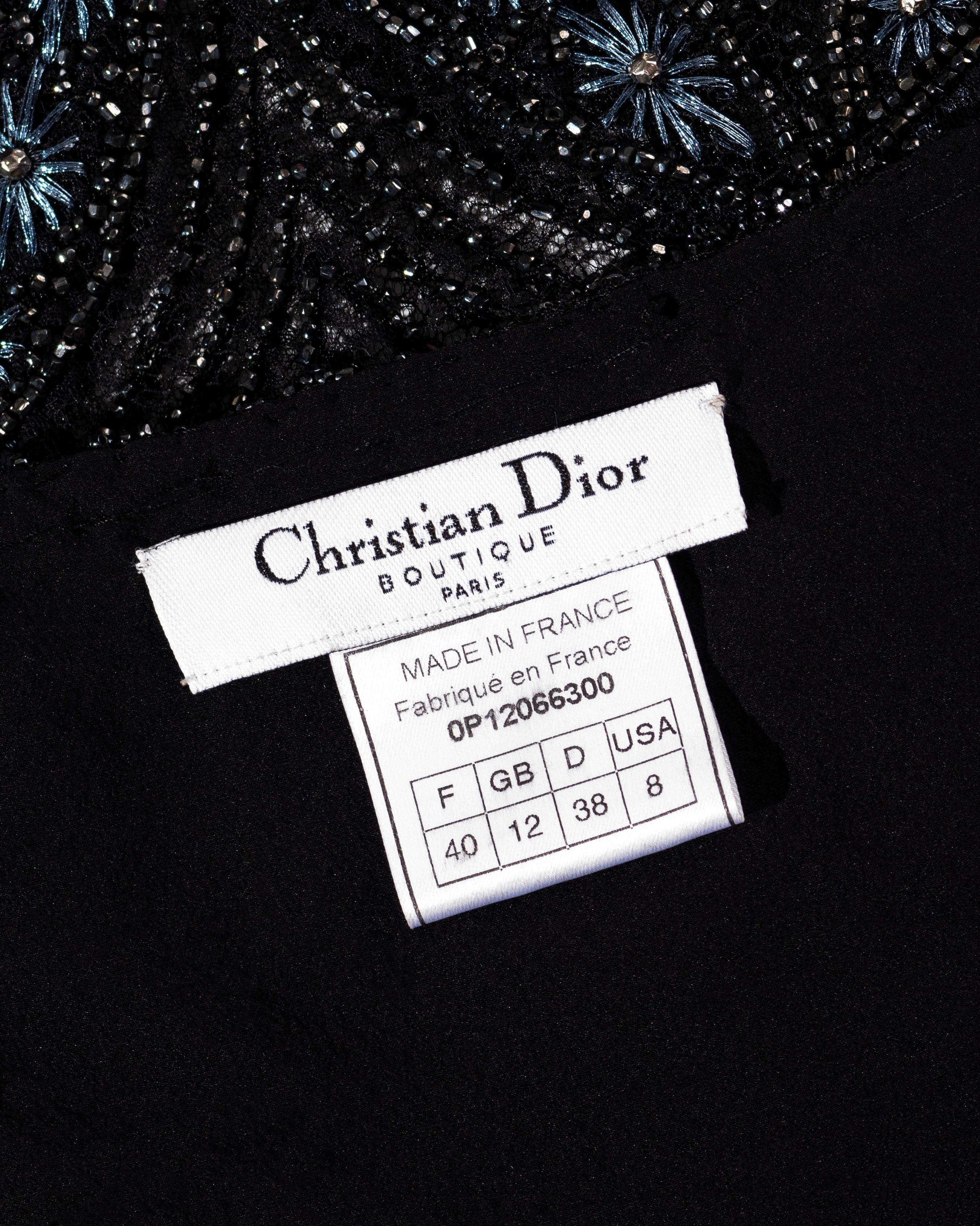 Christian Dior by John Galliano navy silk beaded flapper dress, ss 2000 8