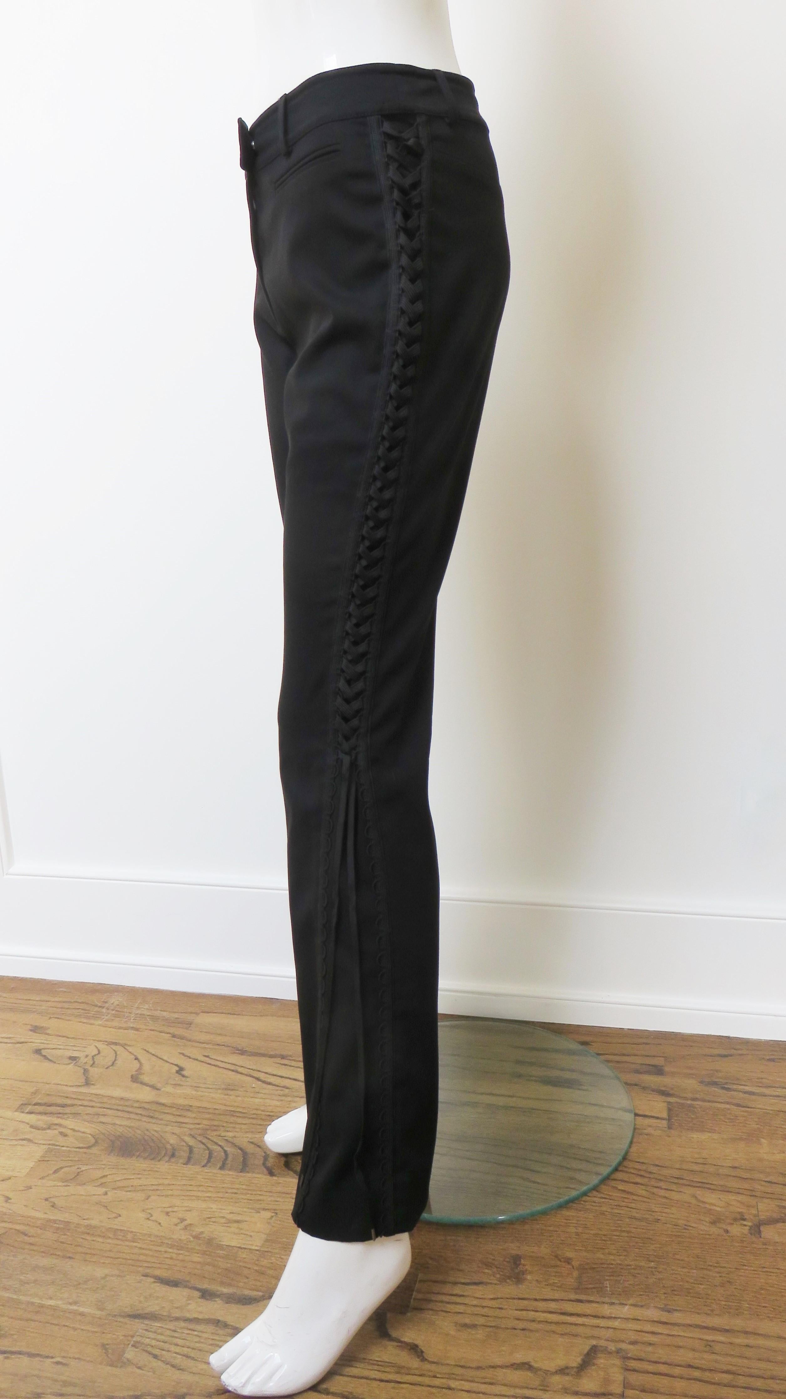 Christian Dior by John Galliano Lace Up Pants 1990s 2