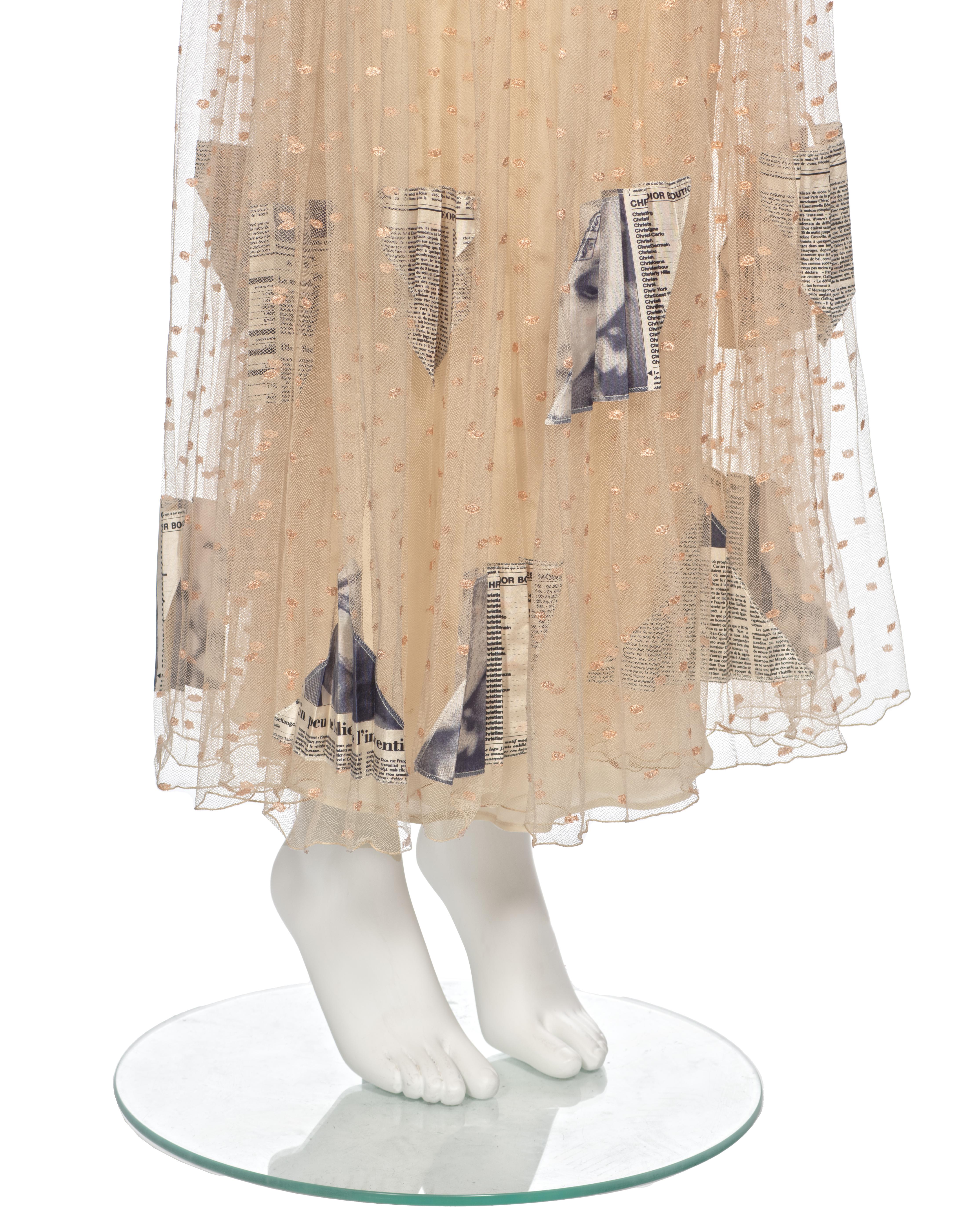 Christian Dior by John Galliano Newsprint Sweater and Tulle Skirt Set, fw 2000 For Sale 4