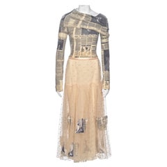 Christian Dior by John Galliano Newsprint Sweater and Tulle Skirt Set, fw 2000