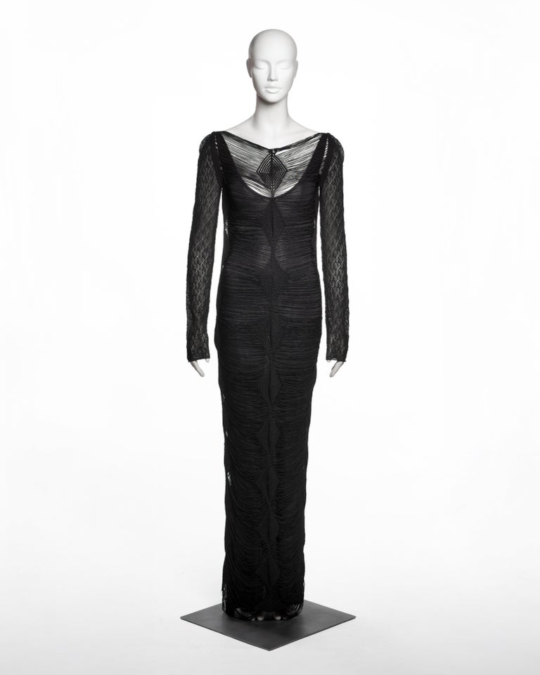Christian Dior by John Galliano Openwork Viscose Knit Evening Dress, SS  1999 For Sale at 1stDibs