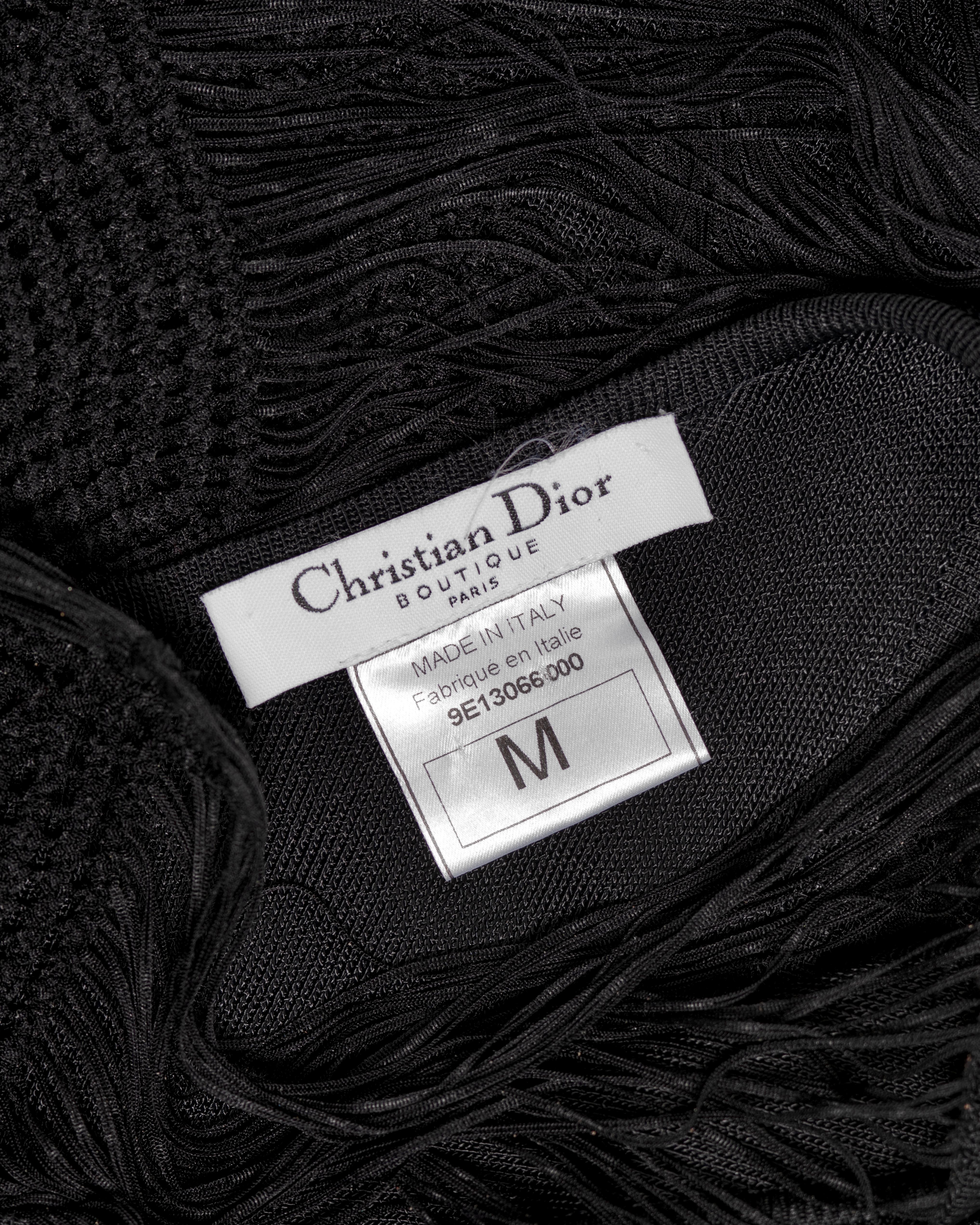 Christian Galliano for Christian Dior, vestito da sera in maglia di viscosa traforata, SS 1999 in vendita 15