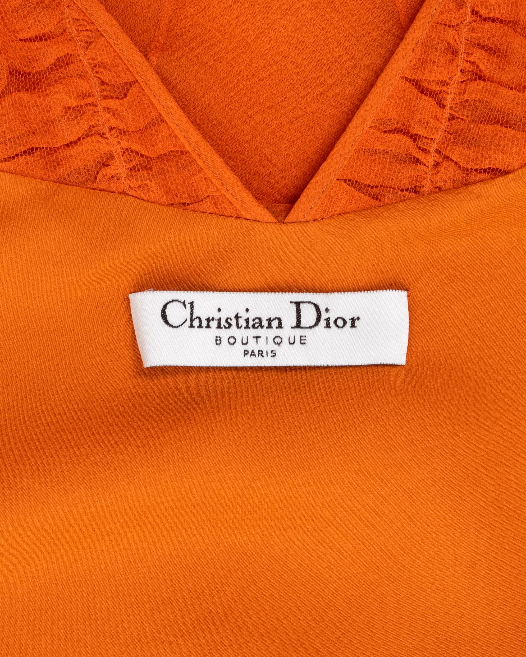 Christian Dior by John Galliano orange bias-cut silk evening dress, fw 2004 8