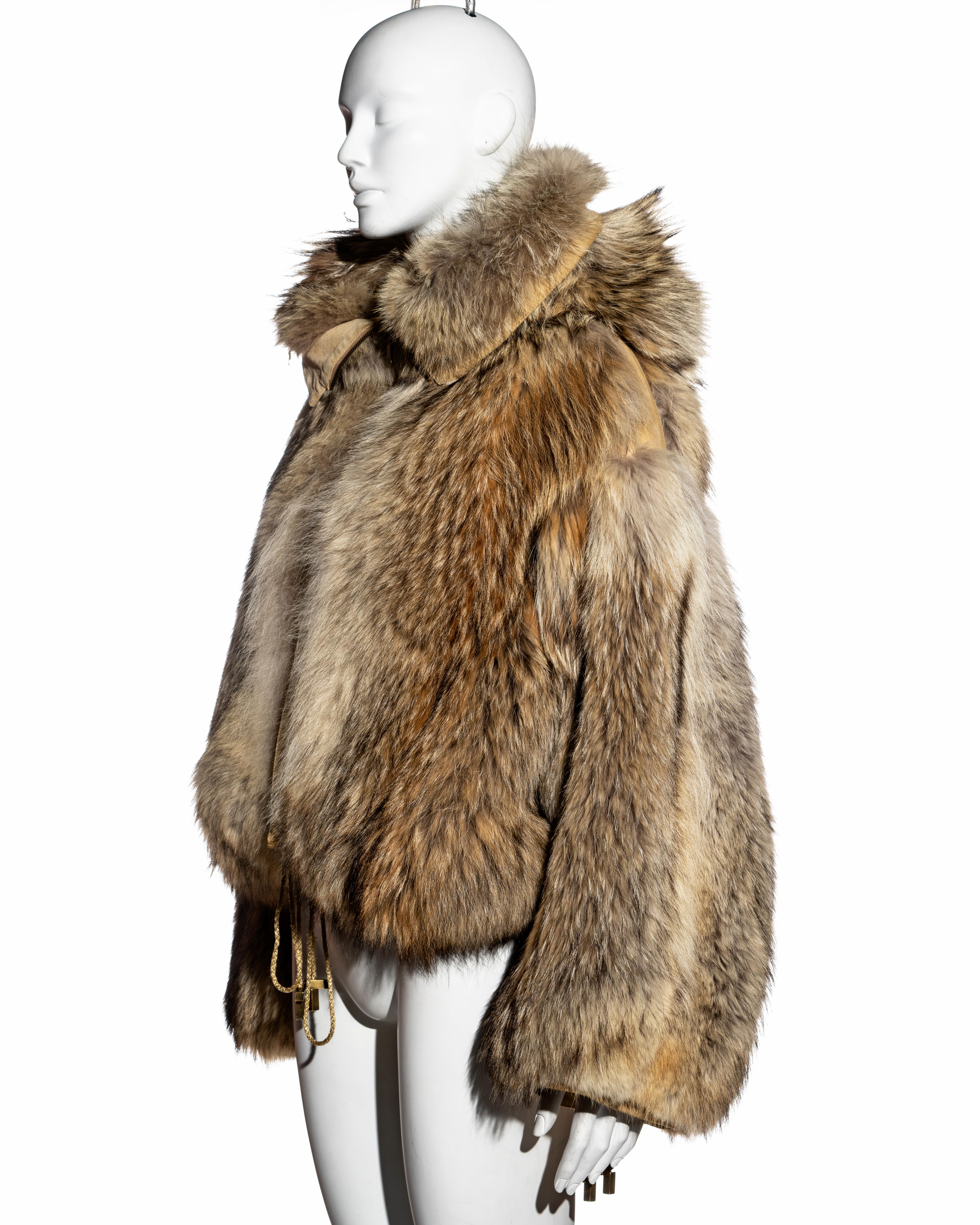 Christian Dior by John Galliano oversized coyote fur jacket, fw 2002 3