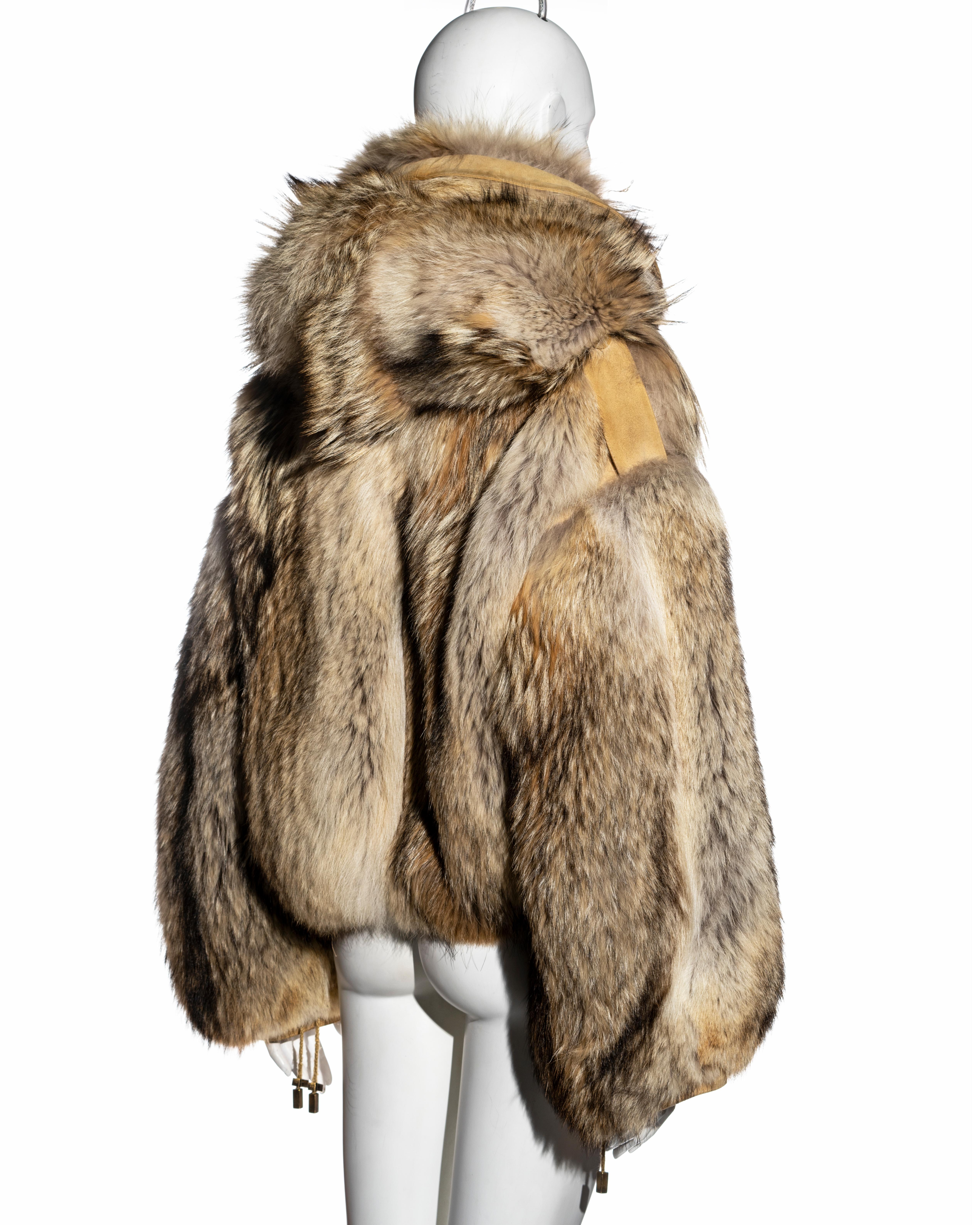 Christian Dior by John Galliano oversized coyote fur jacket, fw 2002 4
