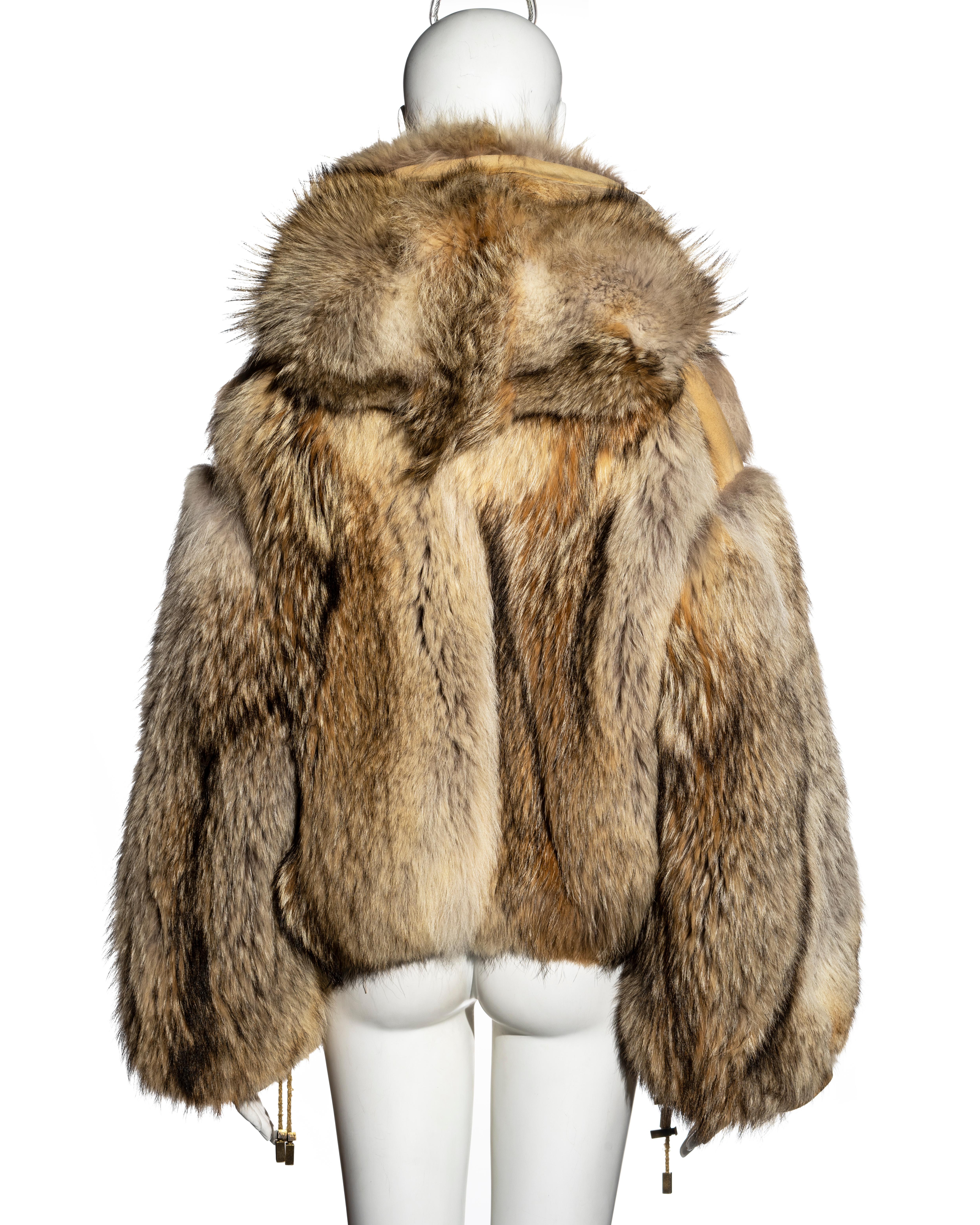 Christian Dior by John Galliano oversized coyote fur jacket, fw 2002 5