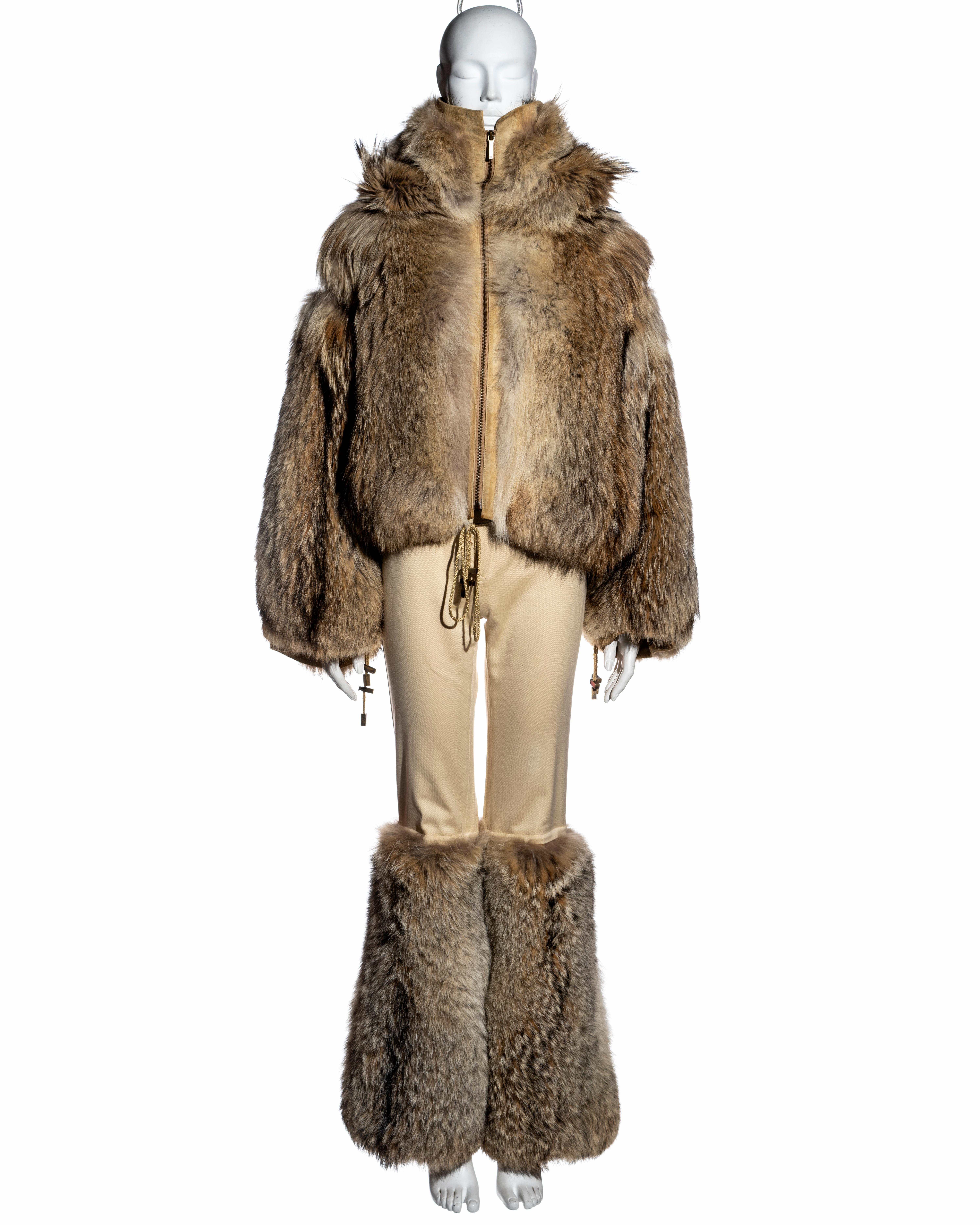 Christian Dior by John Galliano oversized coyote fur jacket Christian Dior by John Galliano oversized coyote fur jacket