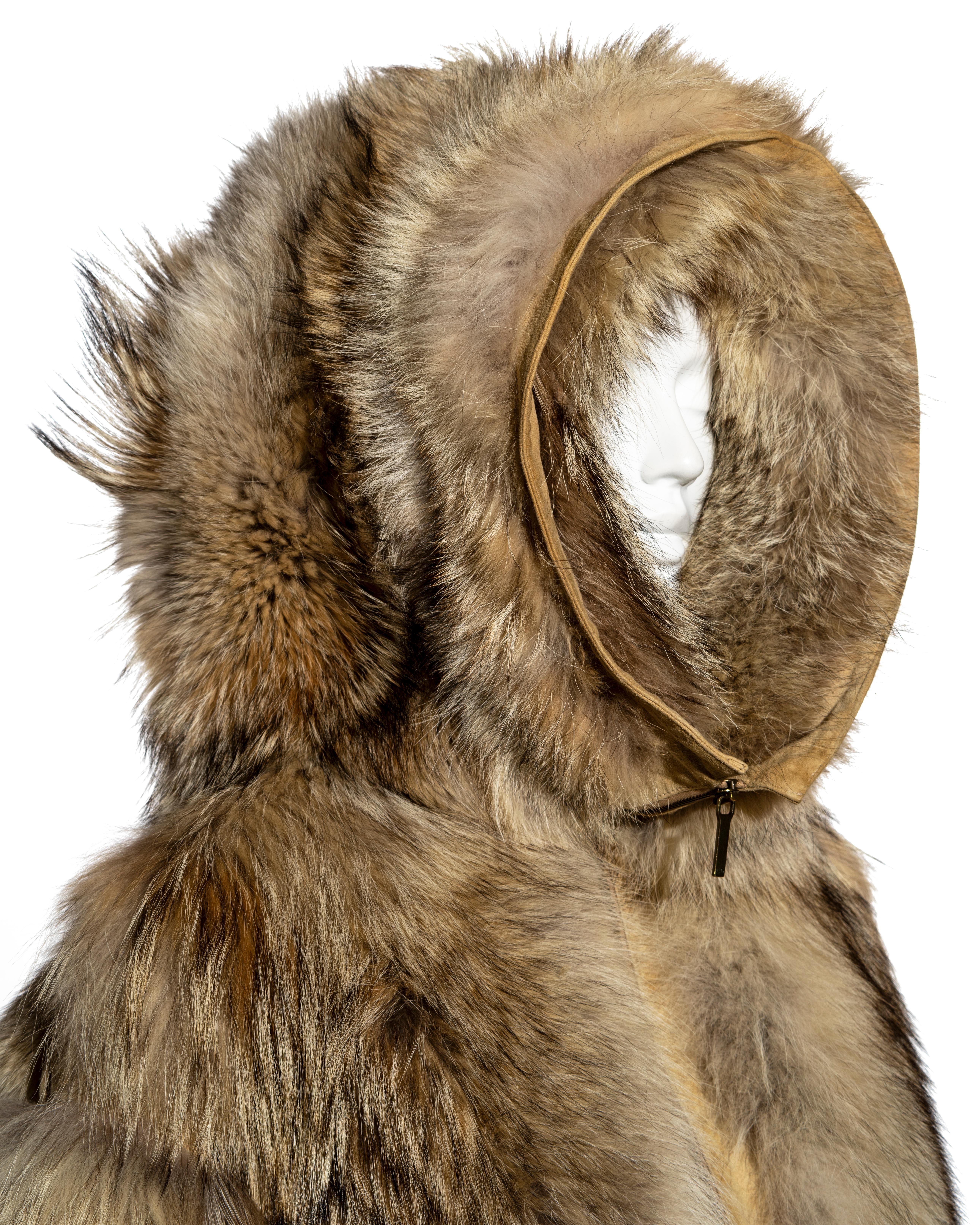 Christian Dior by John Galliano oversized coyote fur jacket, fw 2002 1