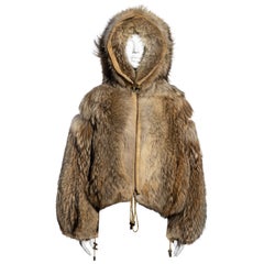Christian Dior by John Galliano oversized coyote fur jacket, fw 2002