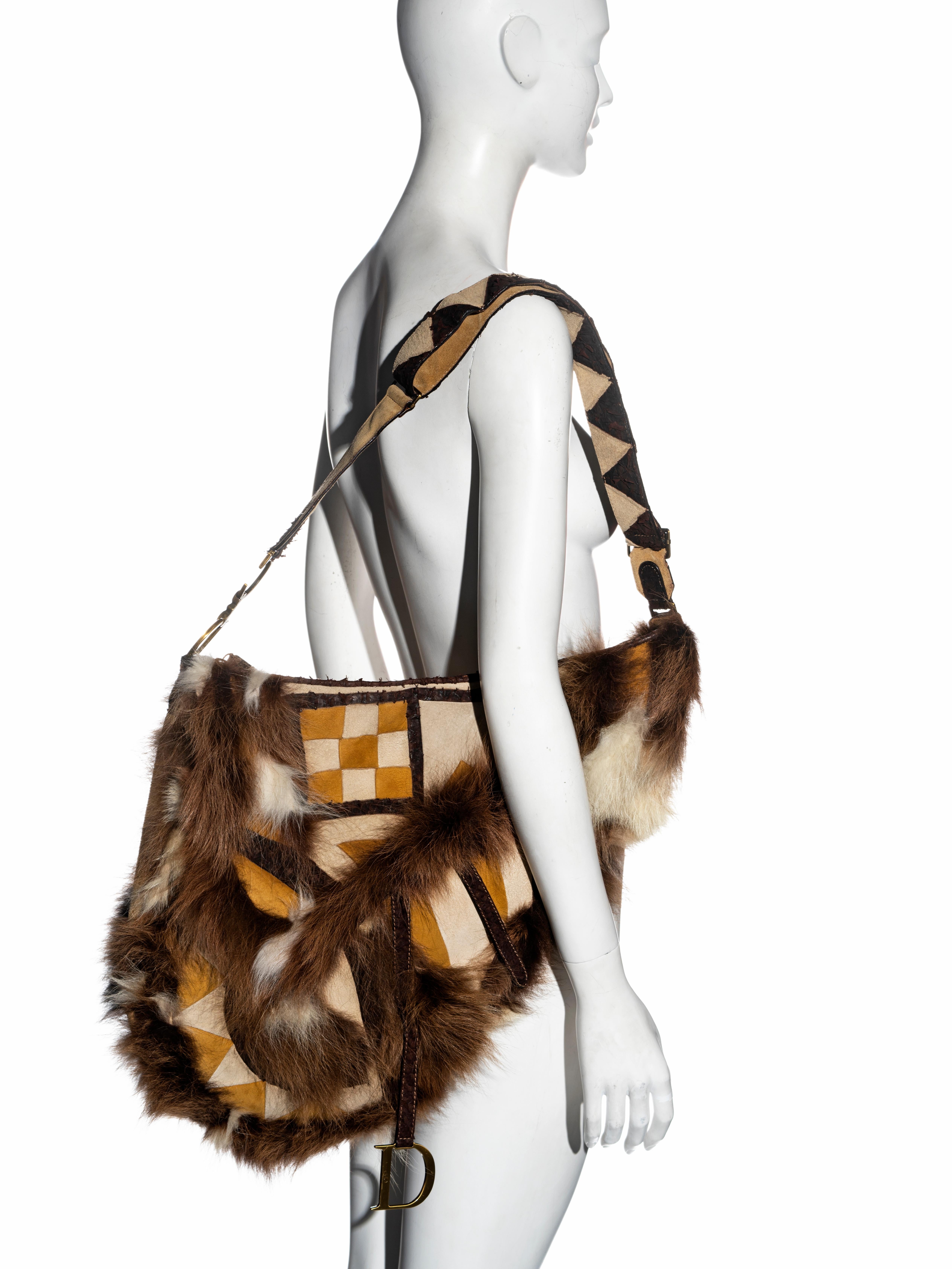 Women's Christian Dior by John Galliano oversized fur saddle bag, fw 2002