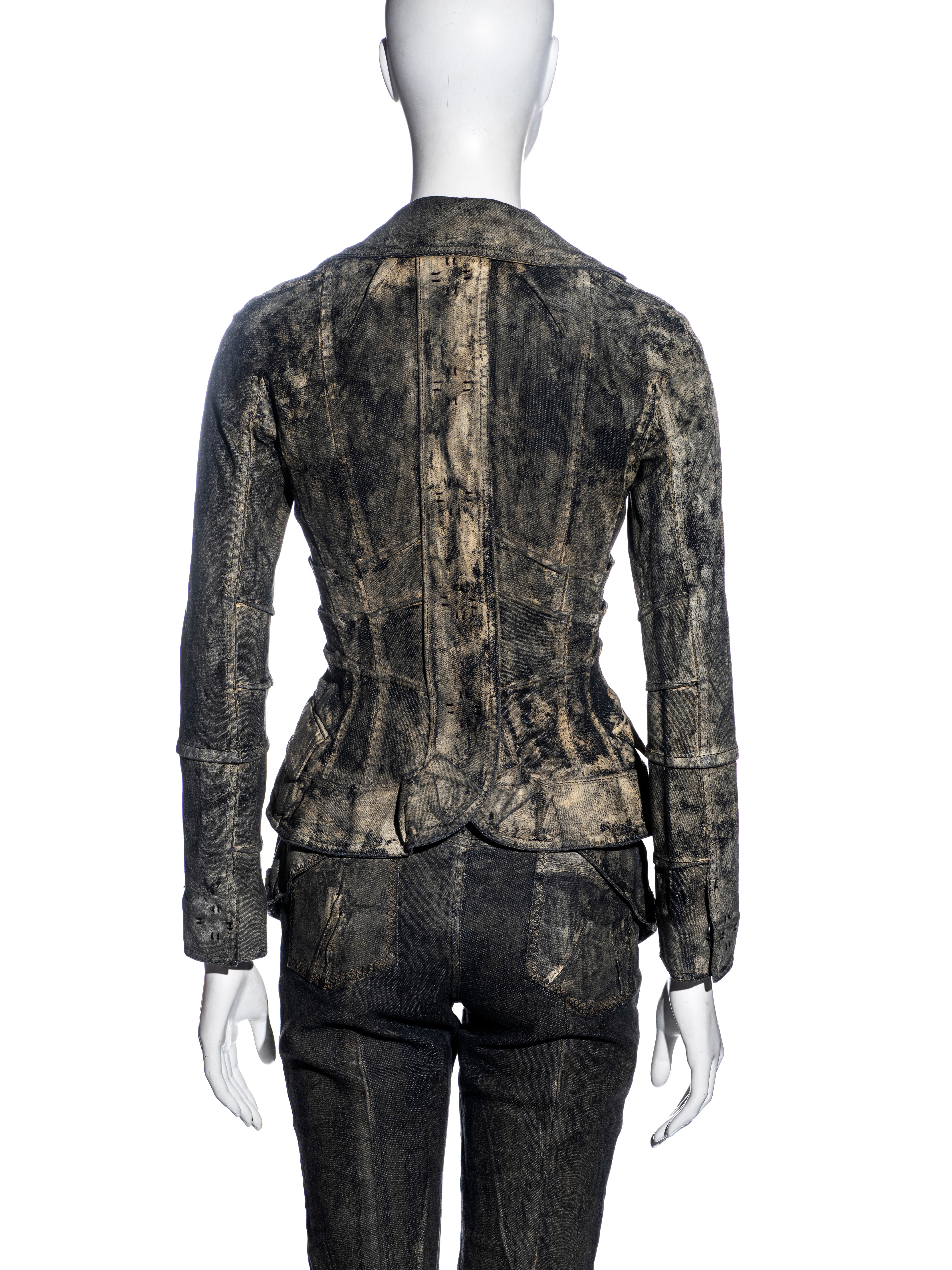 Christian Dior by John Galliano painted denim jacket and pants suit, fw 2006 3
