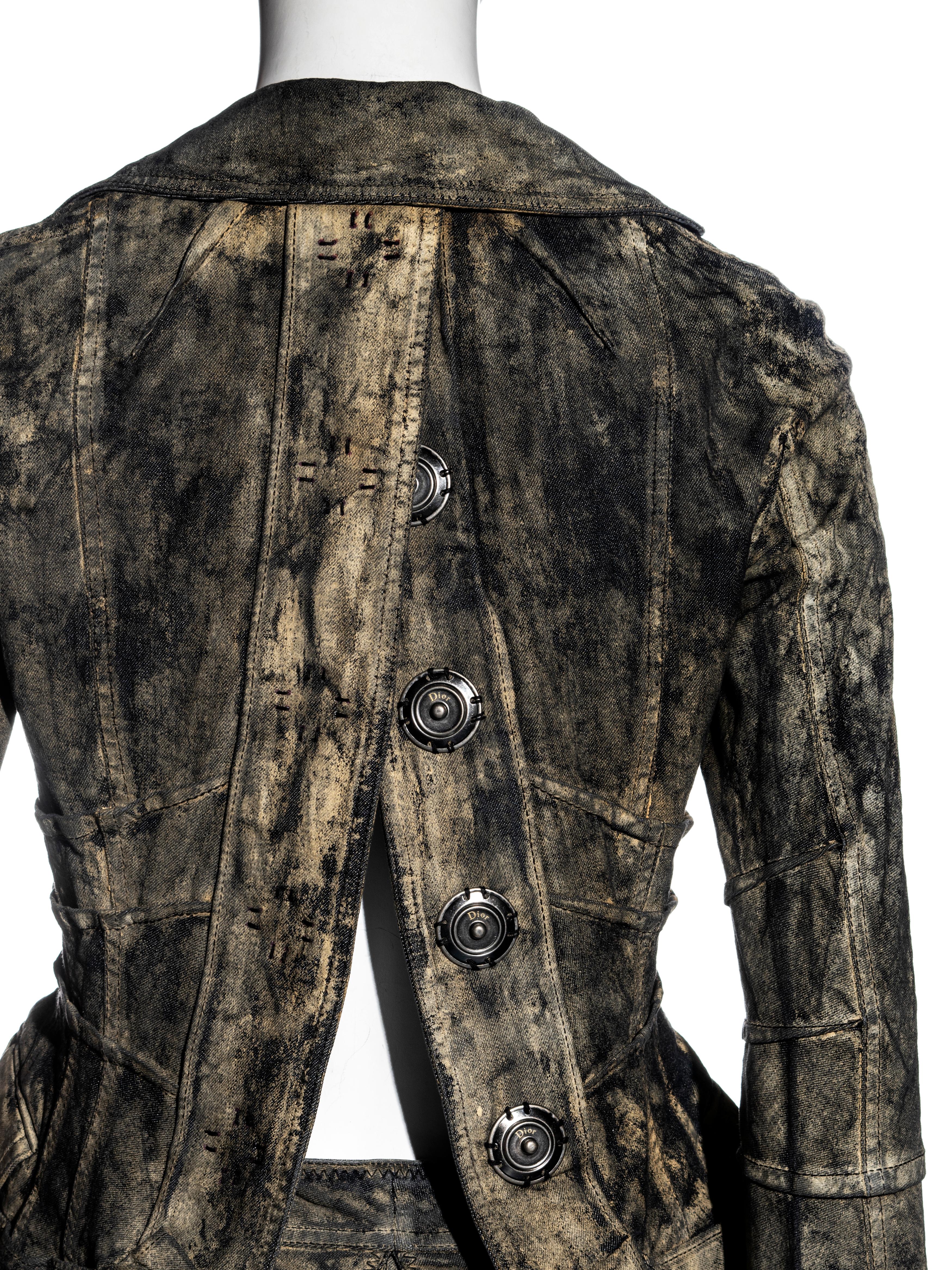 Christian Dior by John Galliano painted denim jacket and pants suit, fw 2006 4