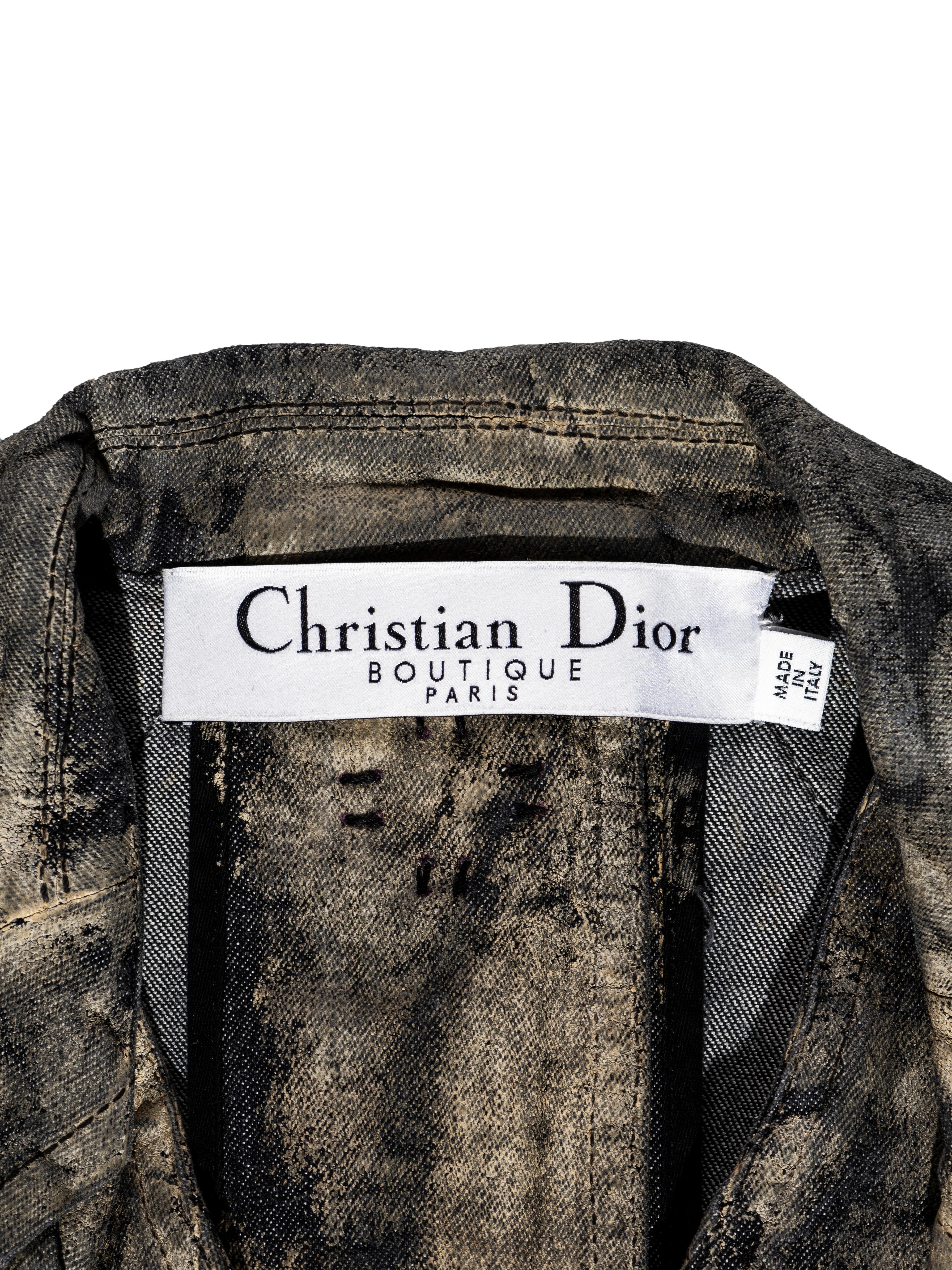 Christian Dior by John Galliano painted denim jacket and pants suit, fw 2006 5