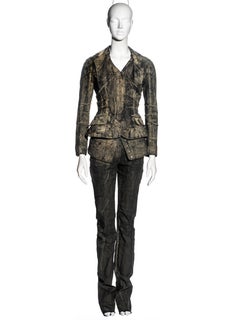 Christian Dior by John Galliano painted denim jacket and pants suit, fw 2006