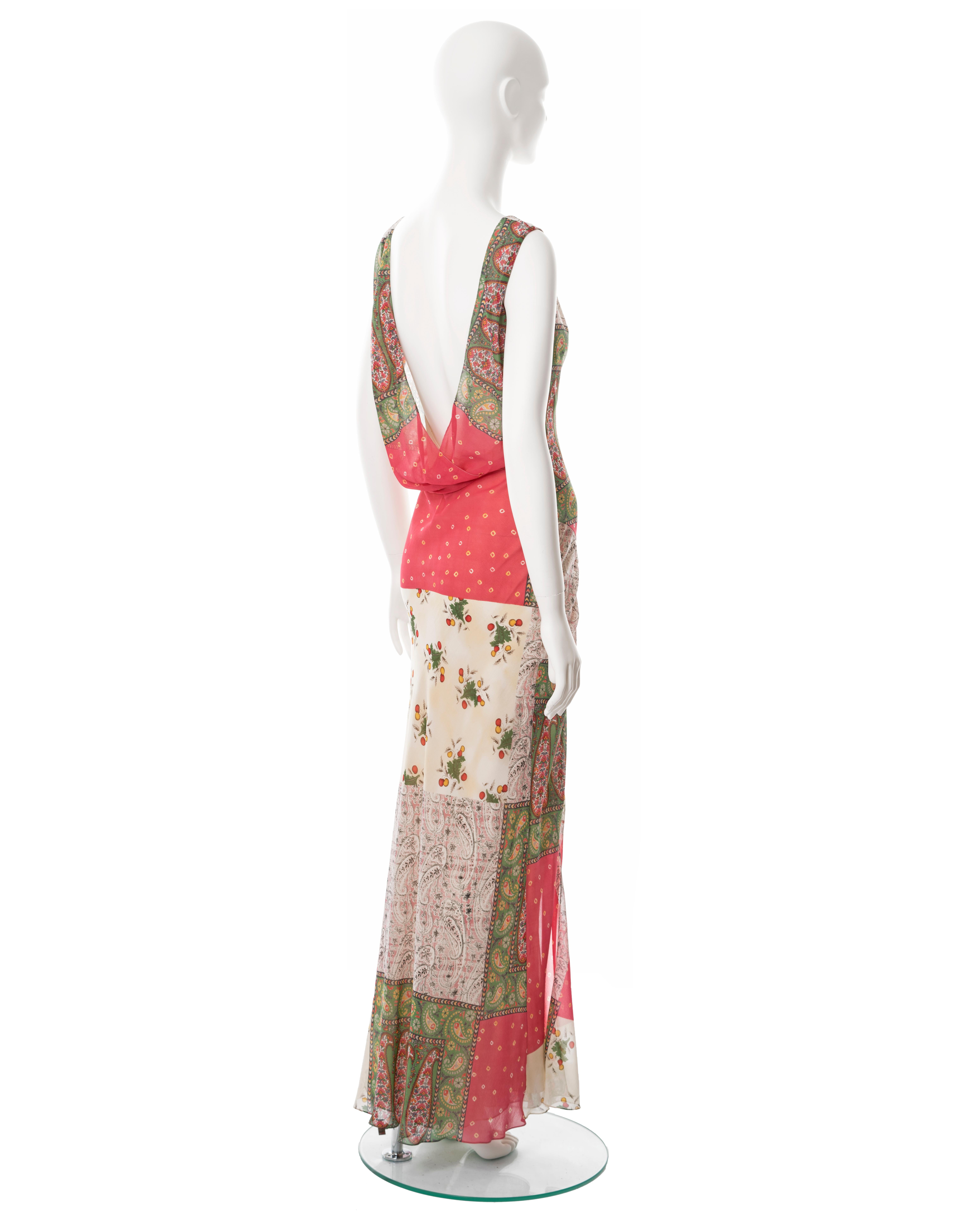 Christian Dior by John Galliano patchwork-print silk dress and scarf, ss 2004 6