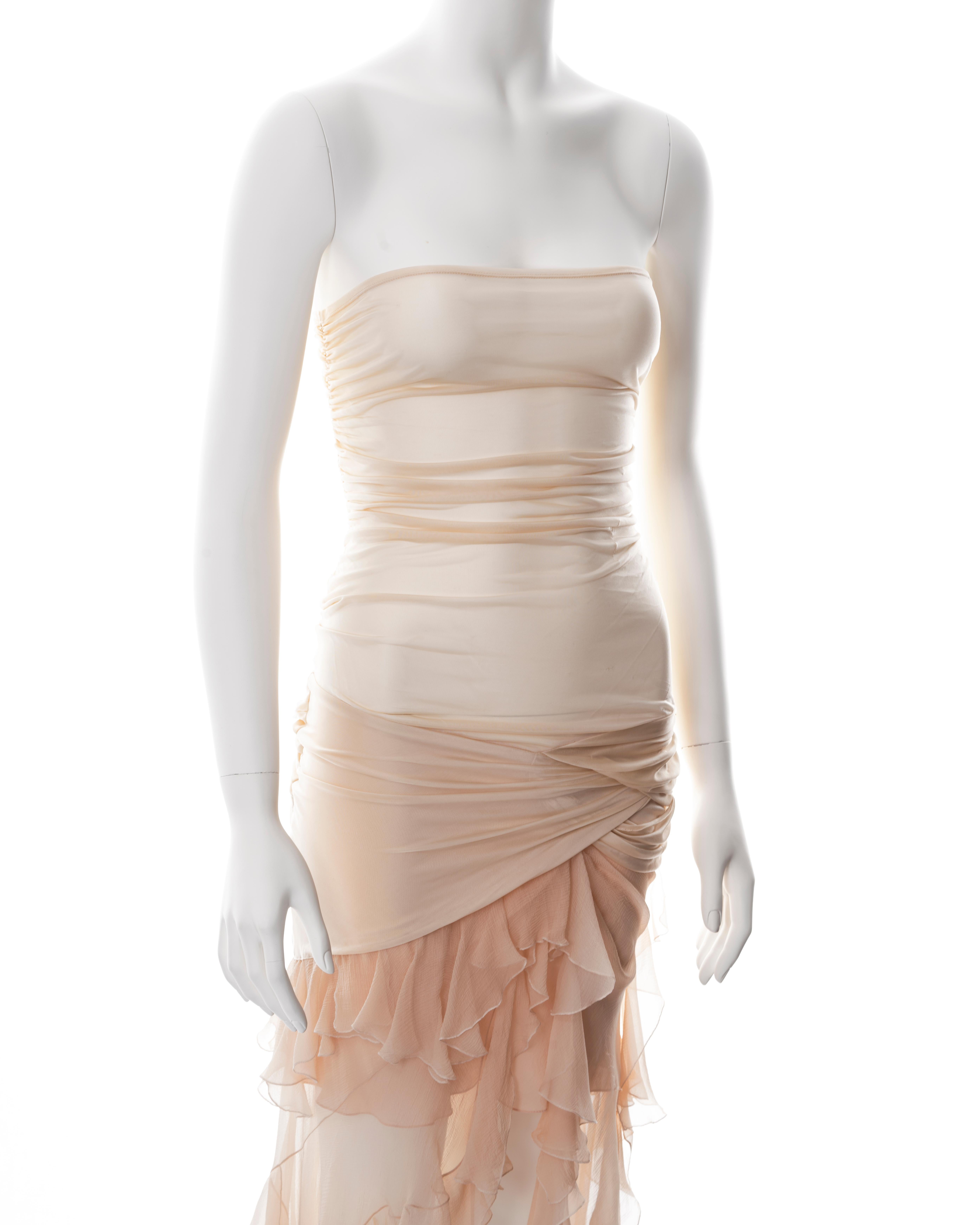 Christian Dior by John Galliano peach silk strapless dress, ss 2004 1