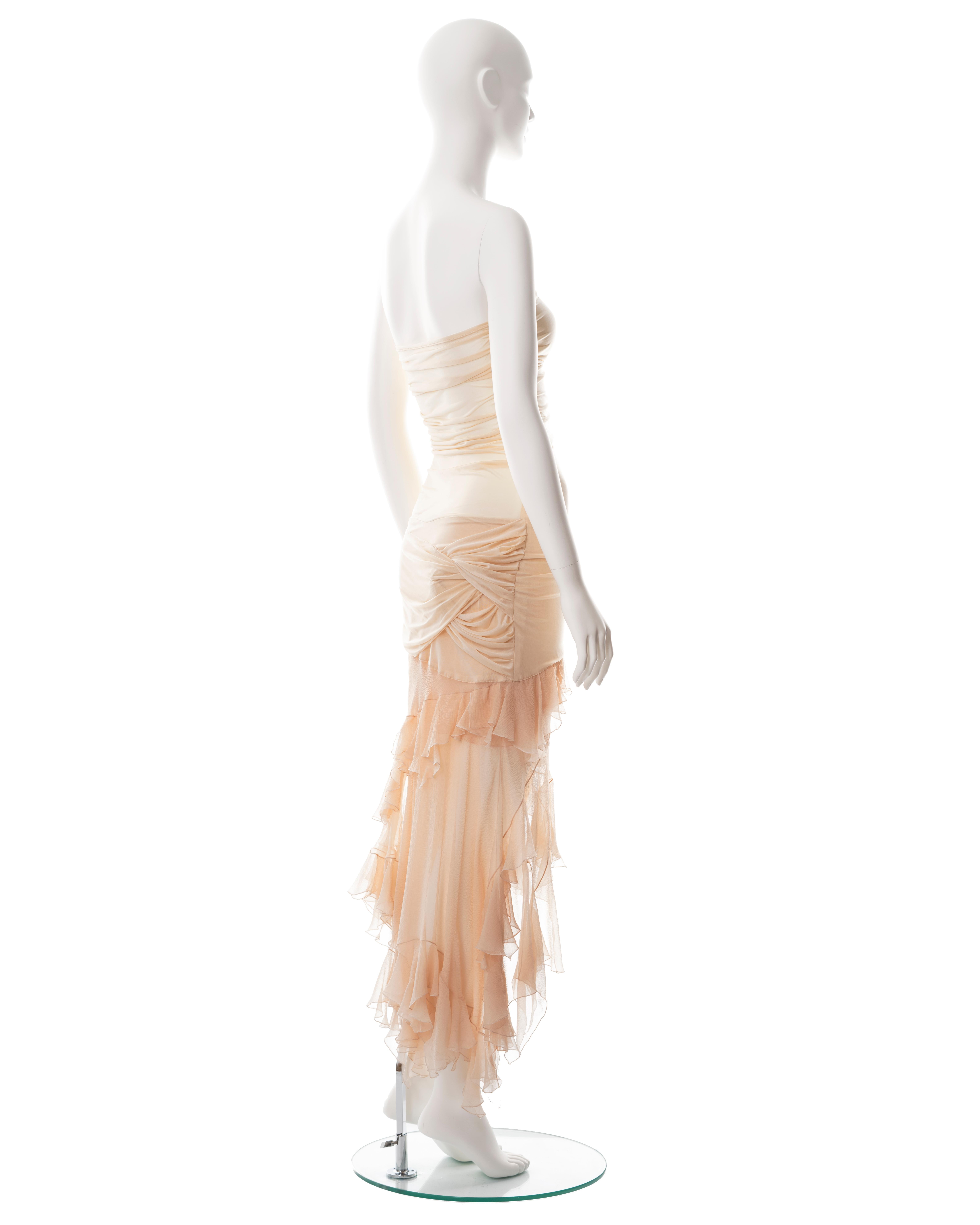 Christian Dior by John Galliano peach silk strapless dress, ss 2004 3