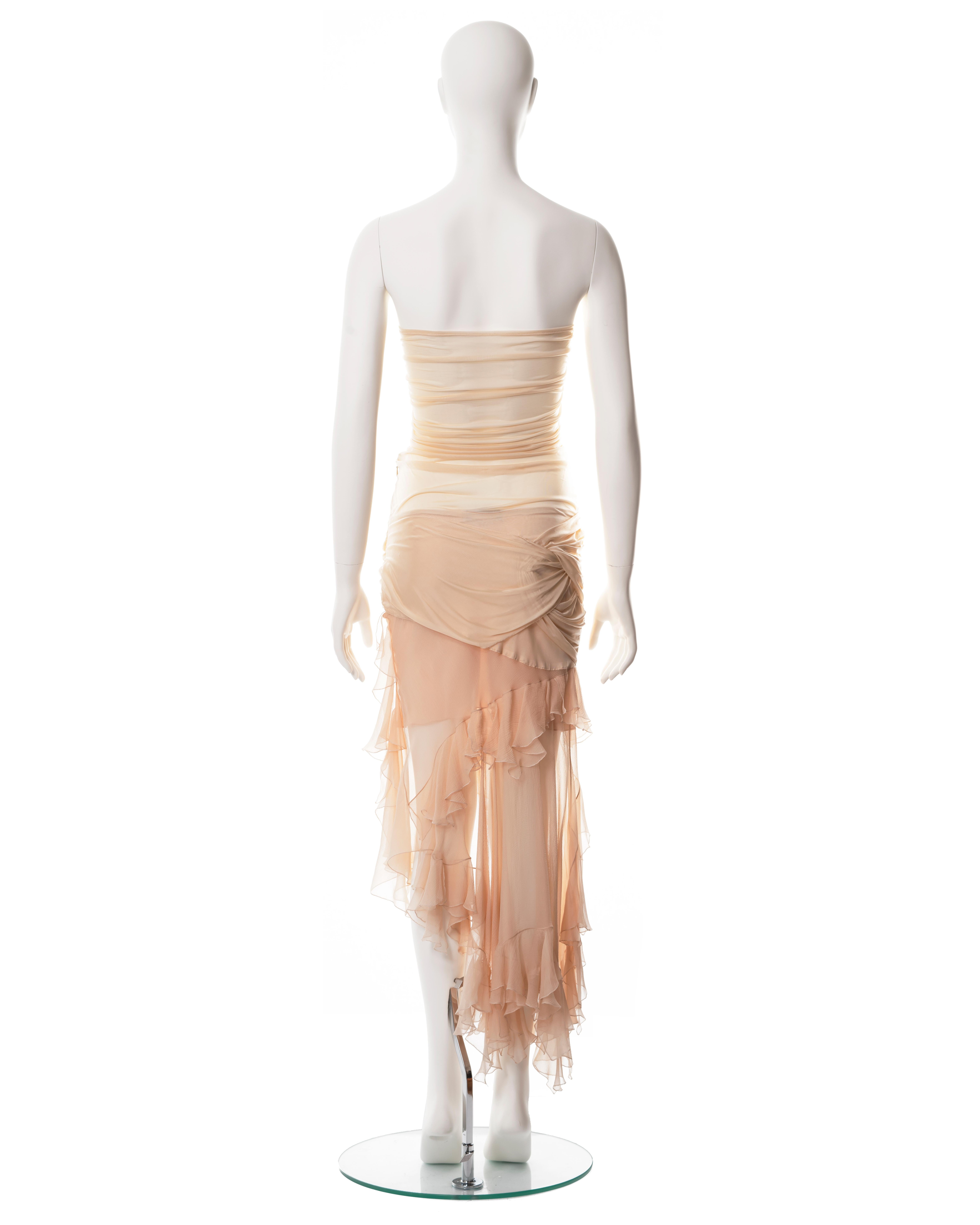 Christian Dior by John Galliano peach silk strapless dress, ss 2004 4