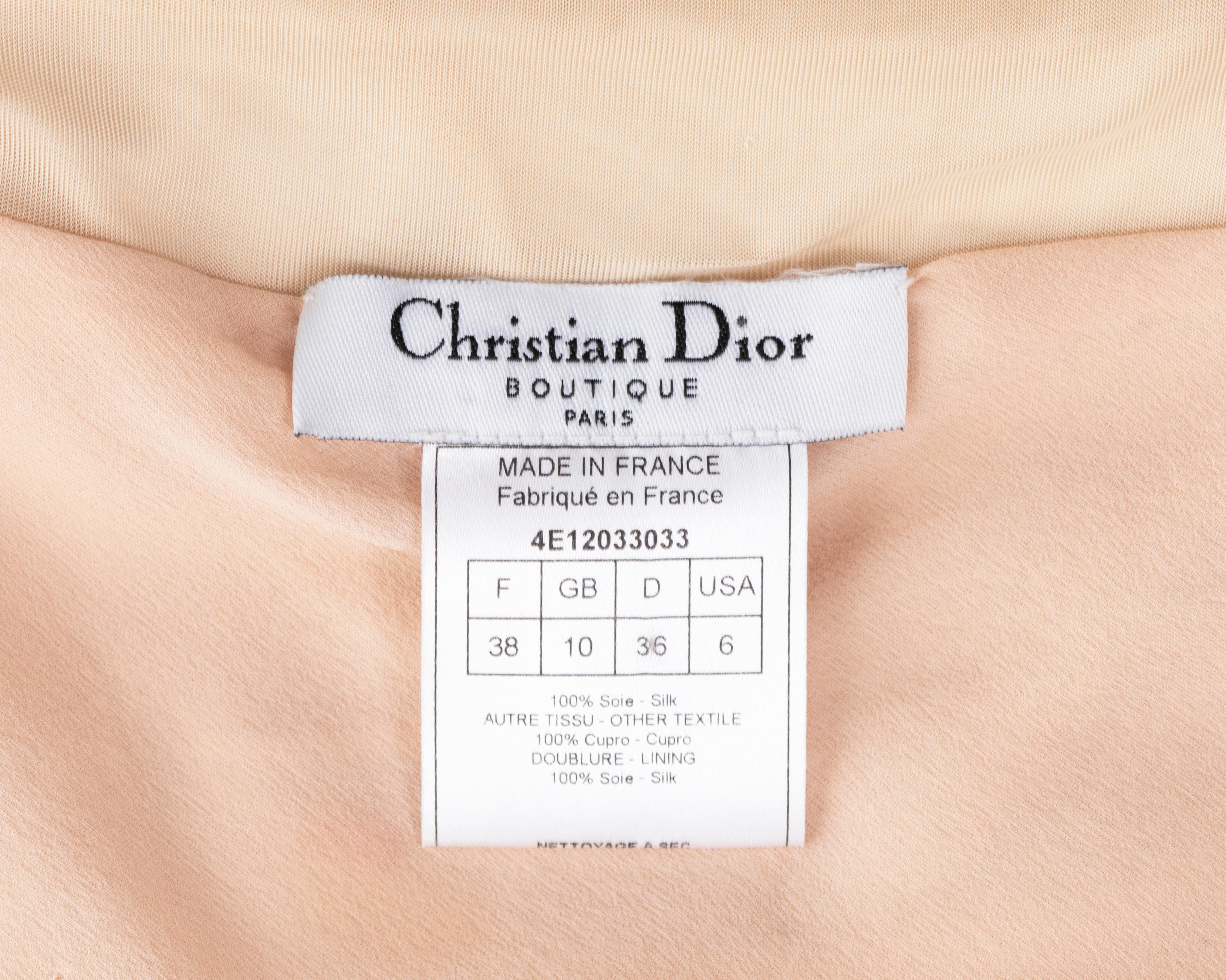 Christian Dior by John Galliano peach silk strapless dress, ss 2004 5